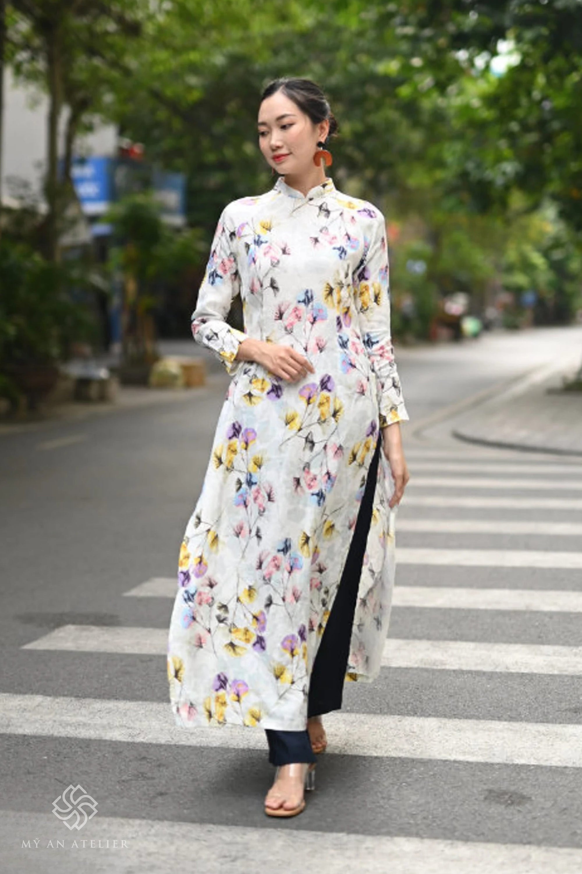 Linen ao dai dress modern