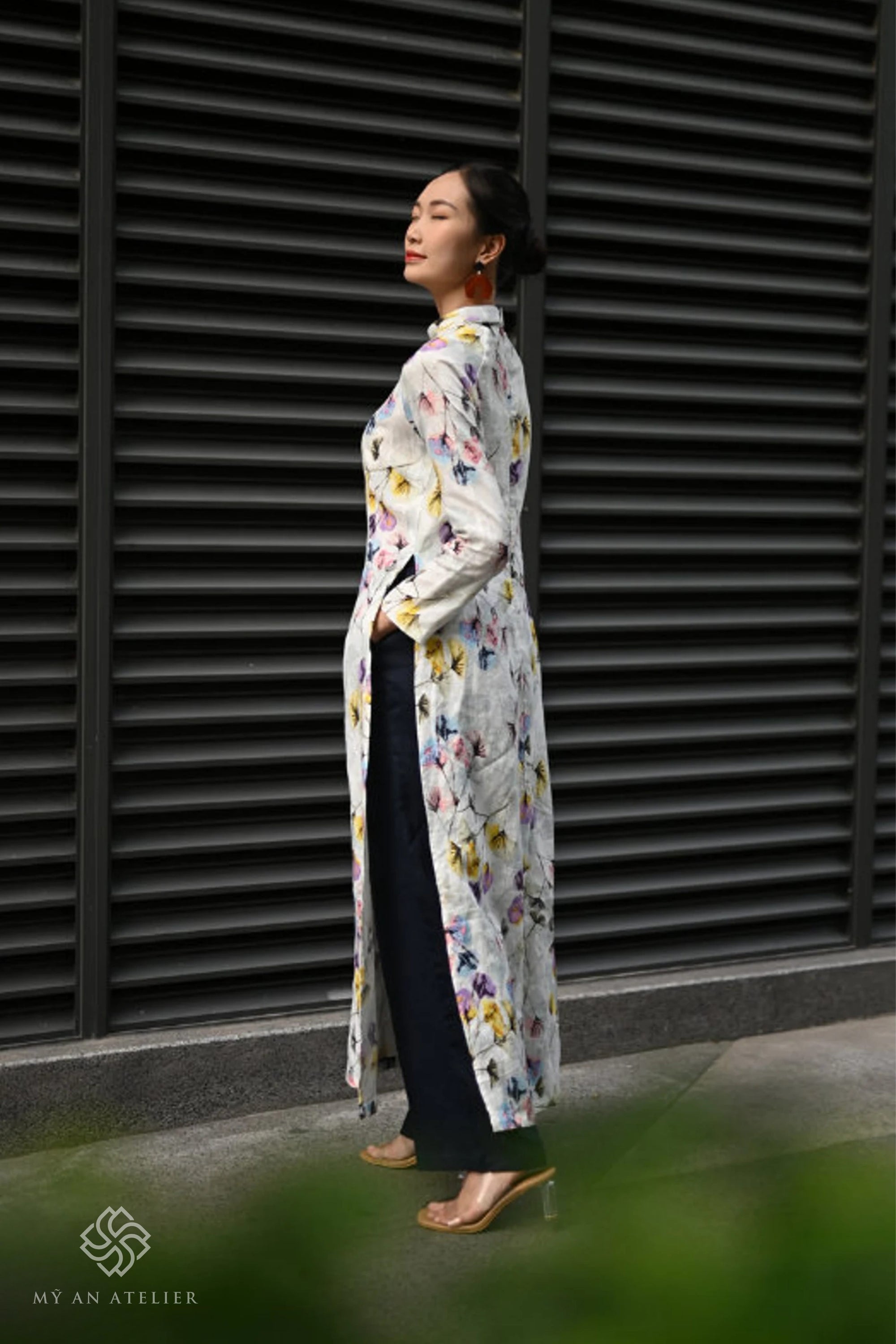 Linen ao dai dress modern