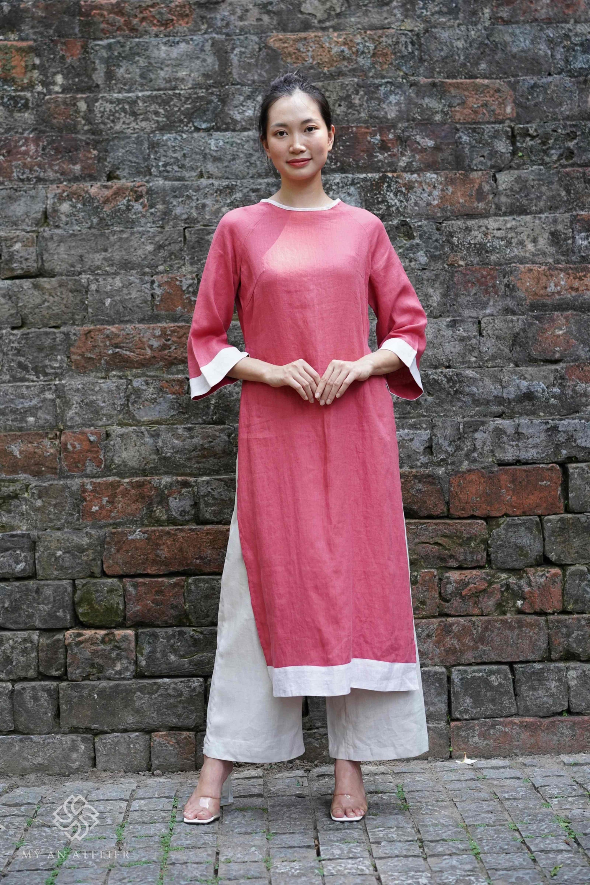 Linen casual ao dai women