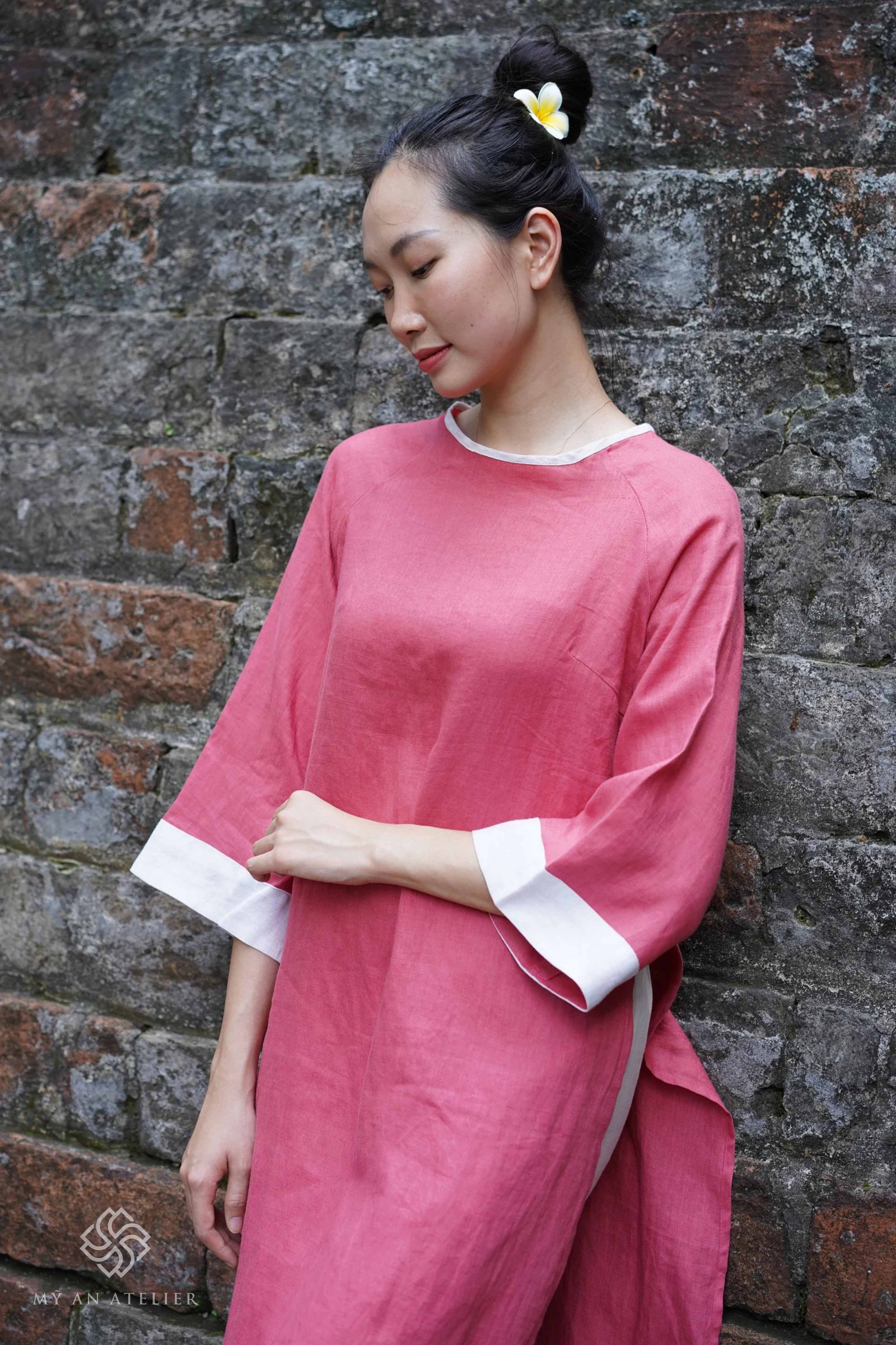 Linen casual ao dai women