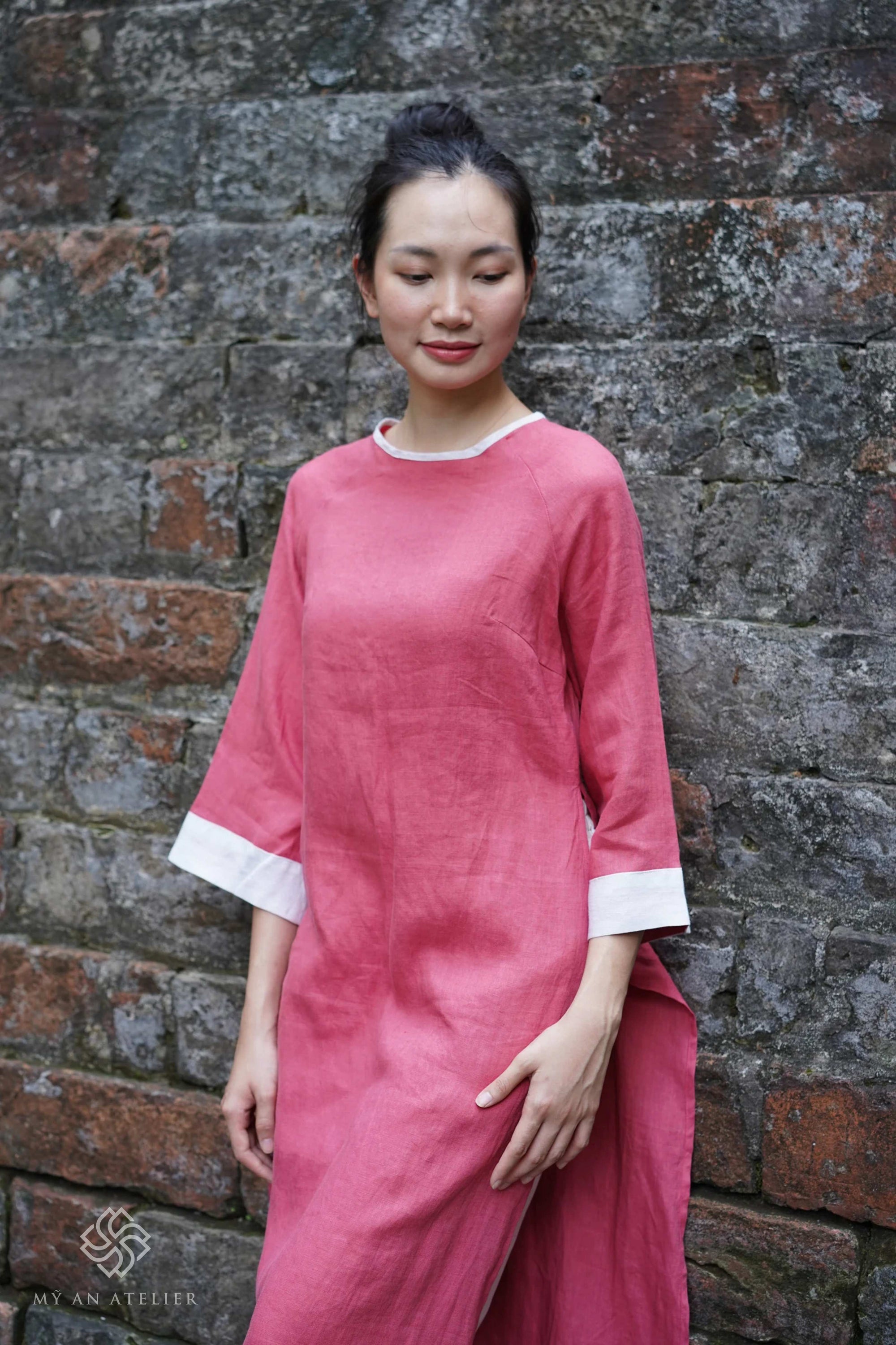 Linen casual ao dai women