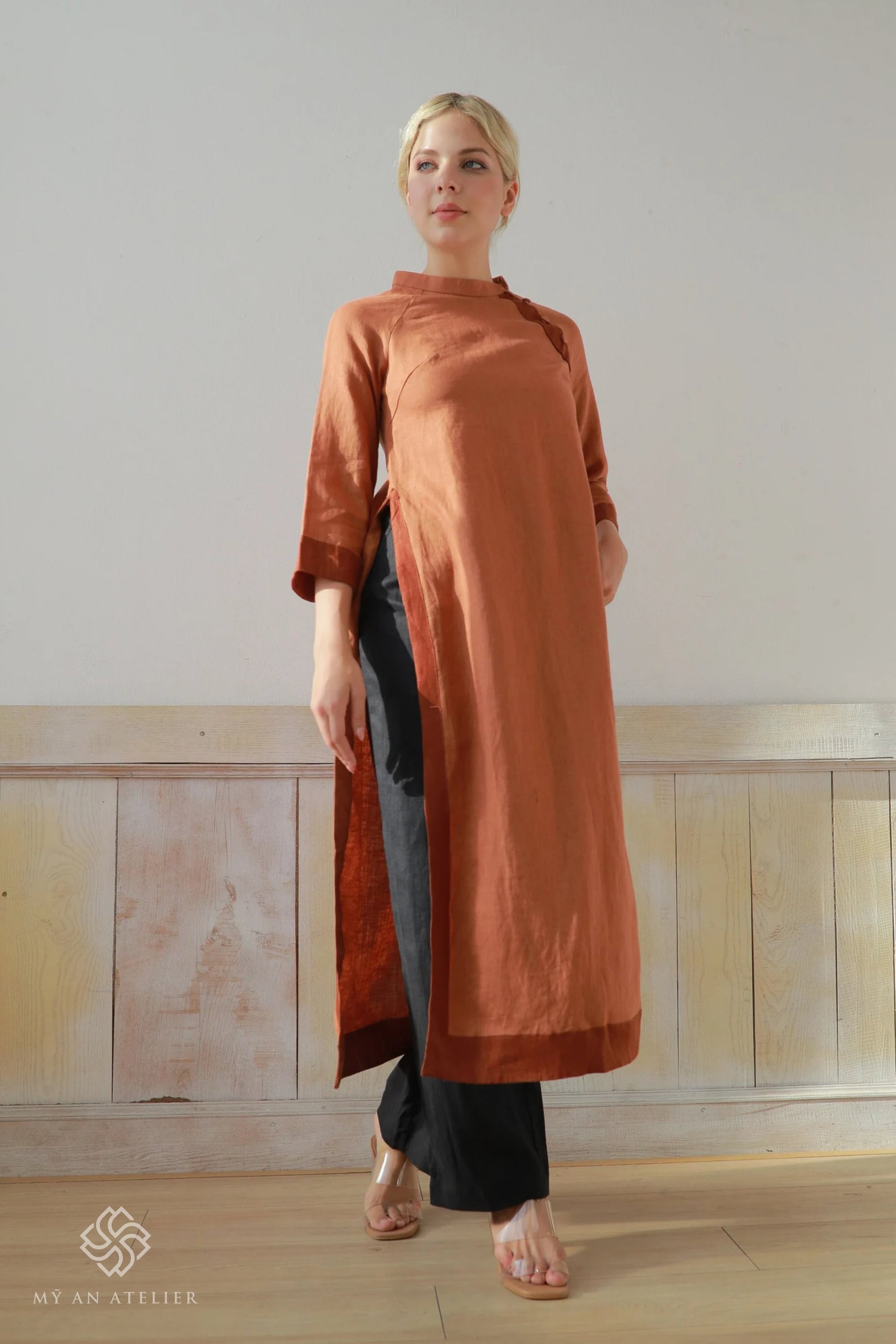 Linen long sleeve tunic