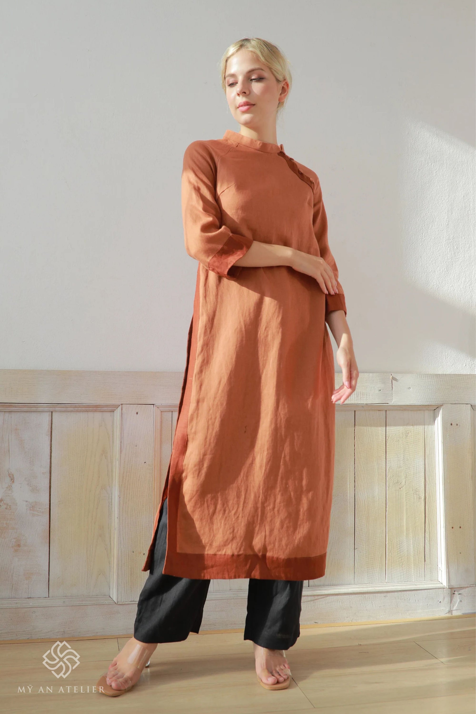 Linen long sleeve tunic