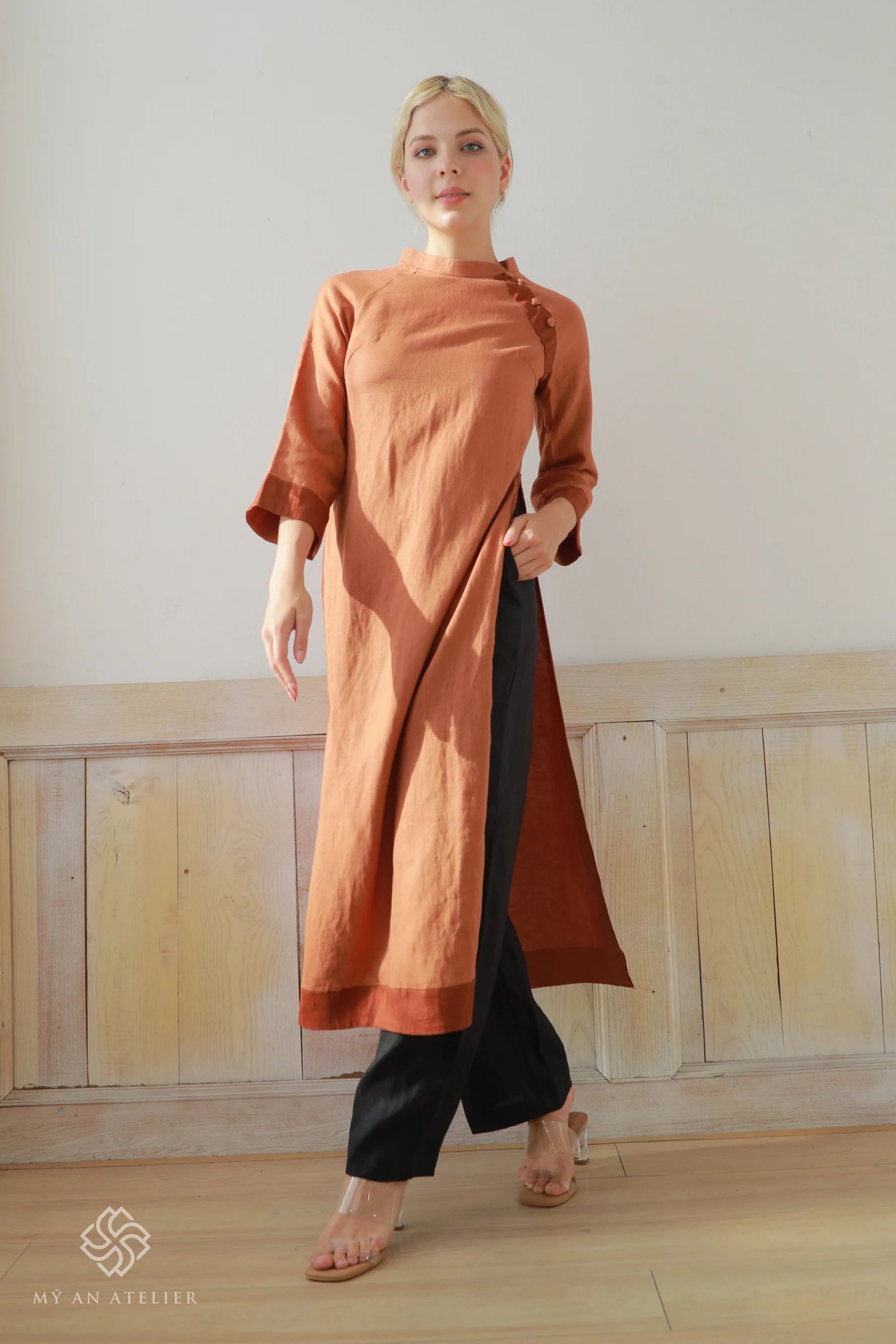 Linen long sleeve tunic