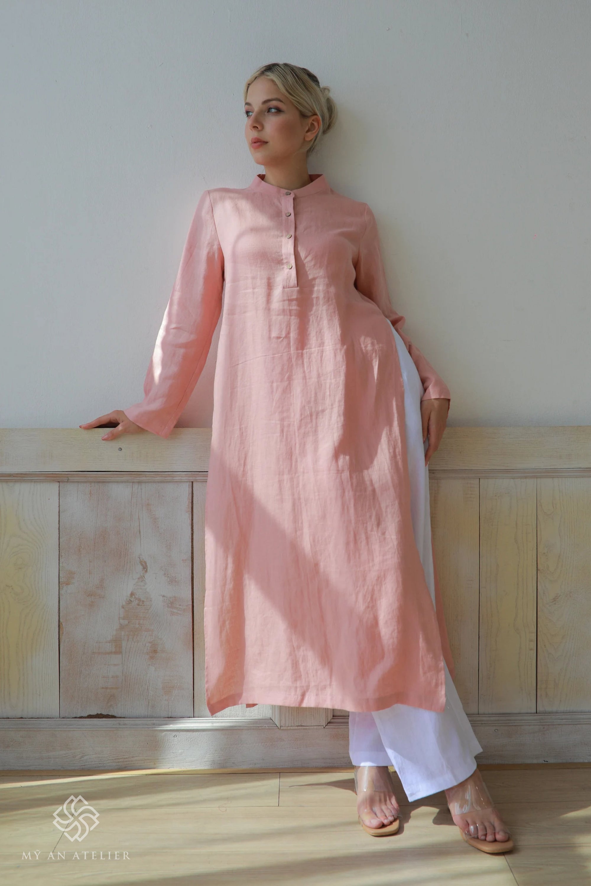 Linen loose ao dai