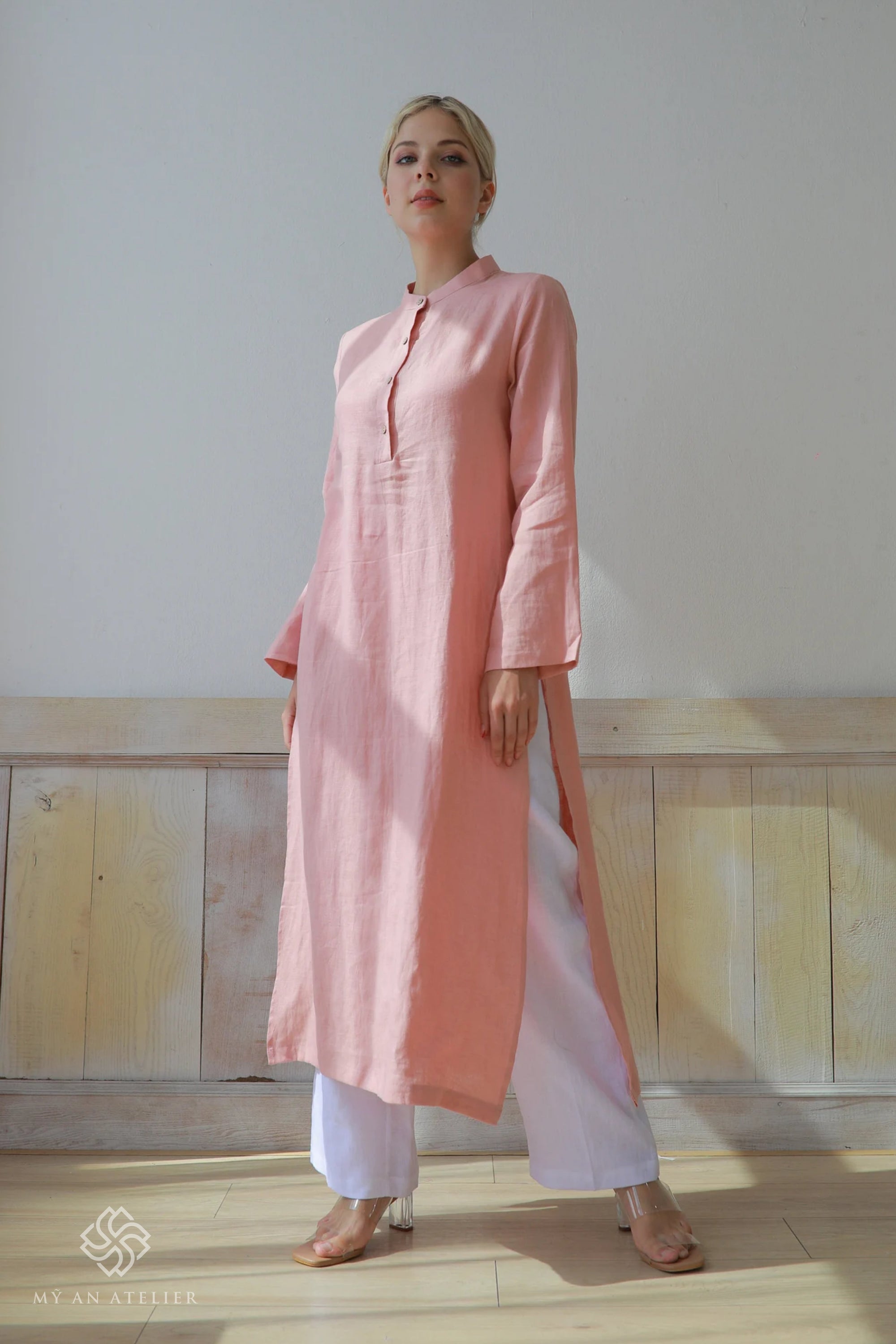 Linen loose ao dai