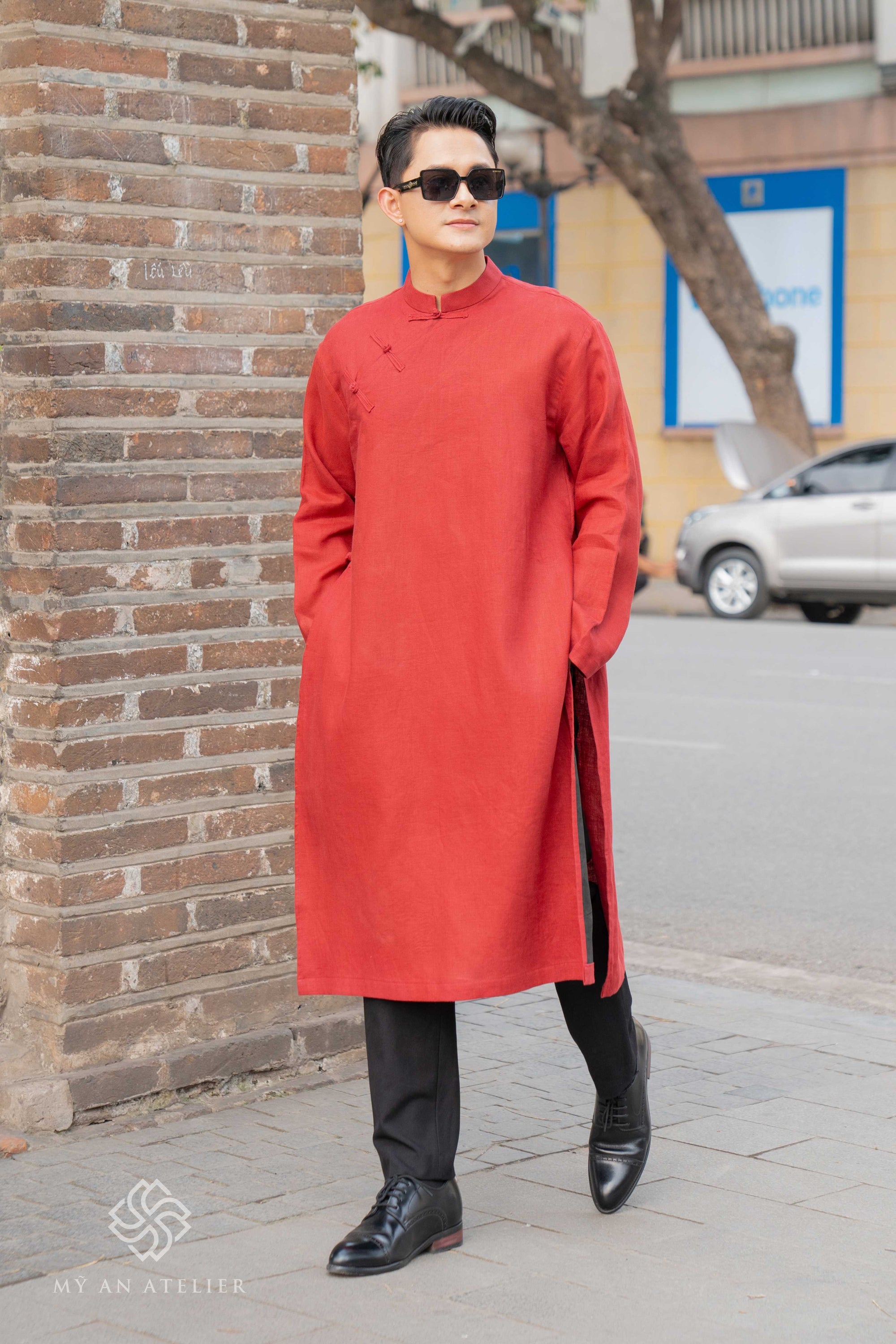 Linen men ao dai for Tet
