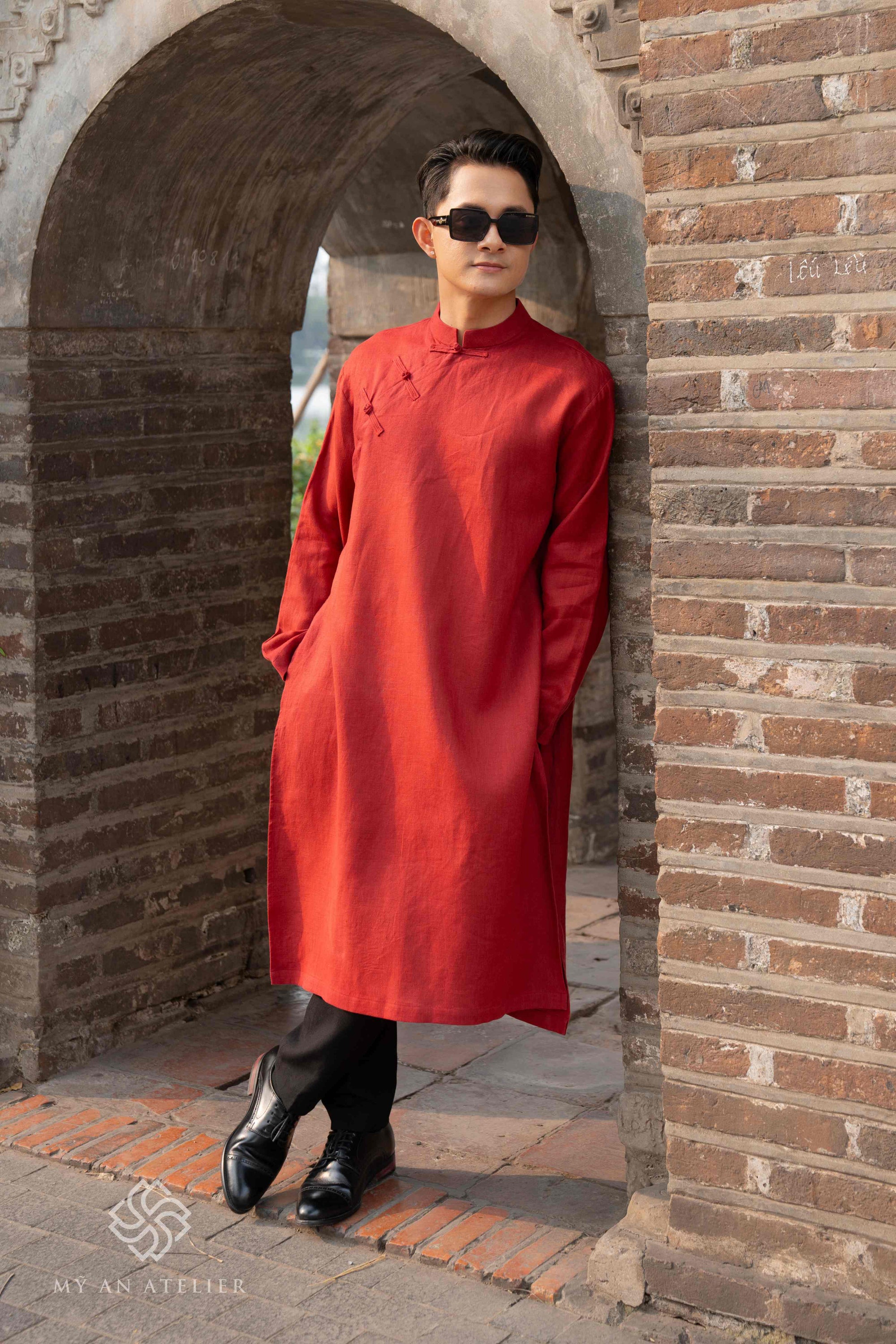 Linen men ao dai for Tet