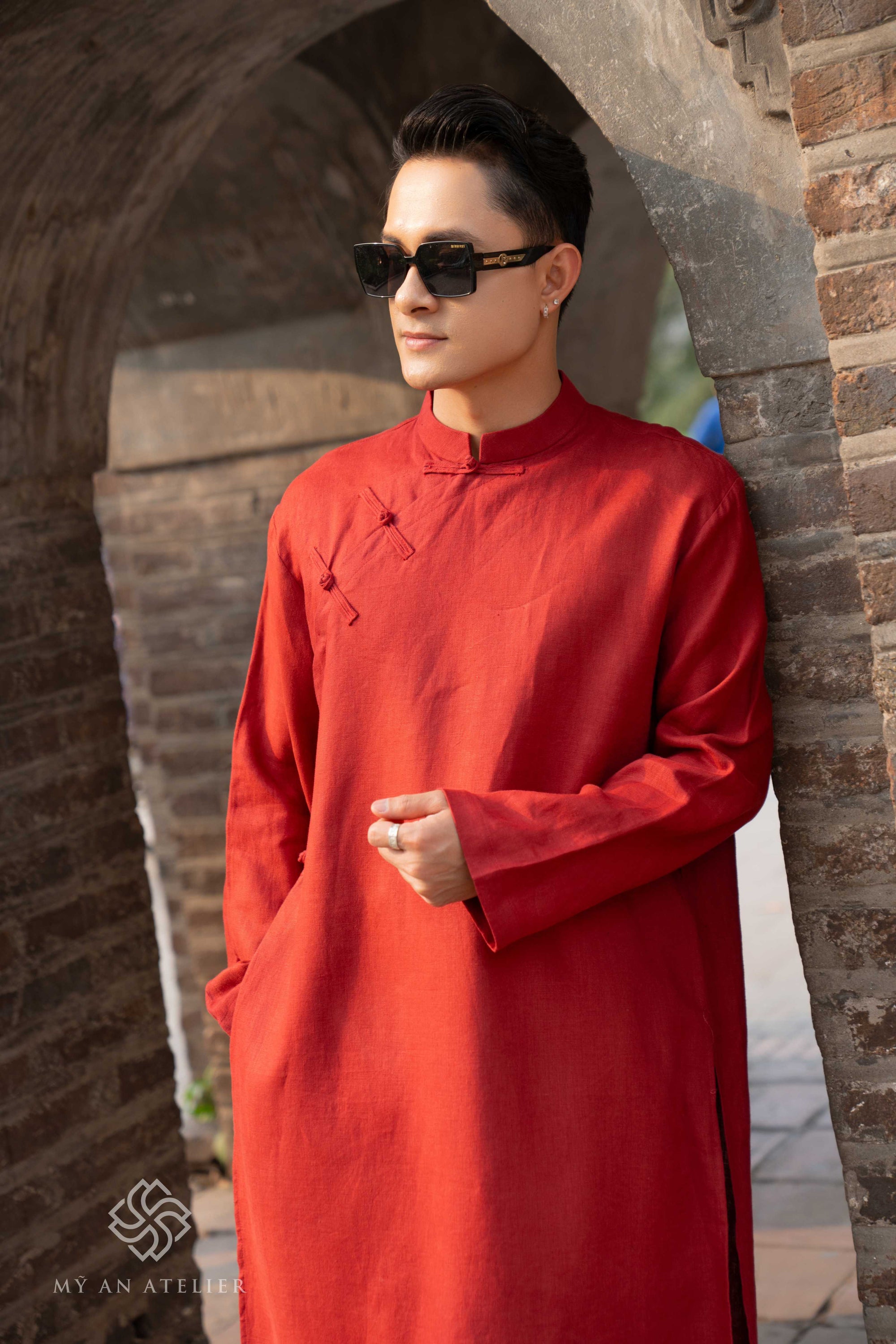 Linen men ao dai for Tet