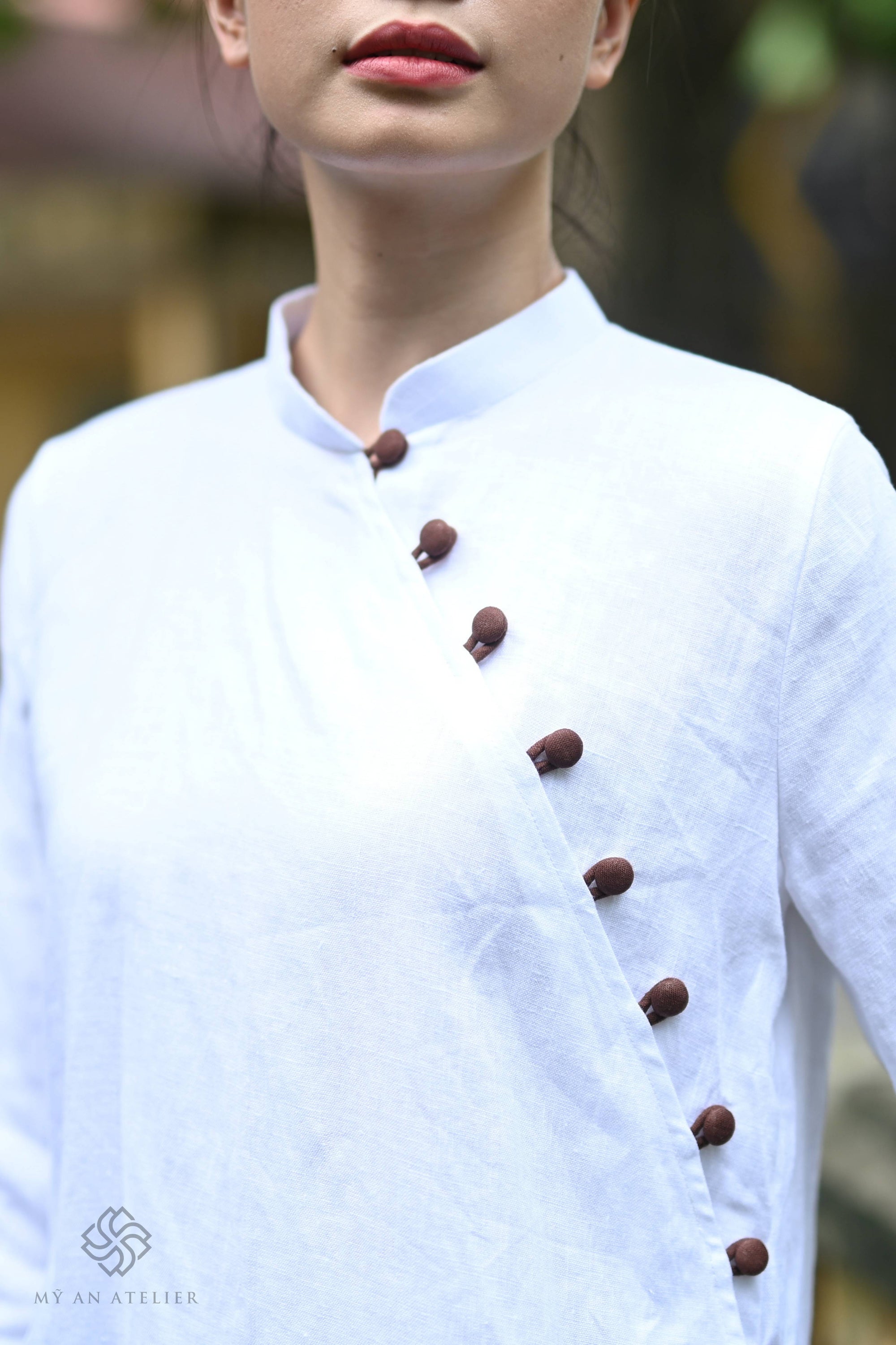 Linen plain ao dai women