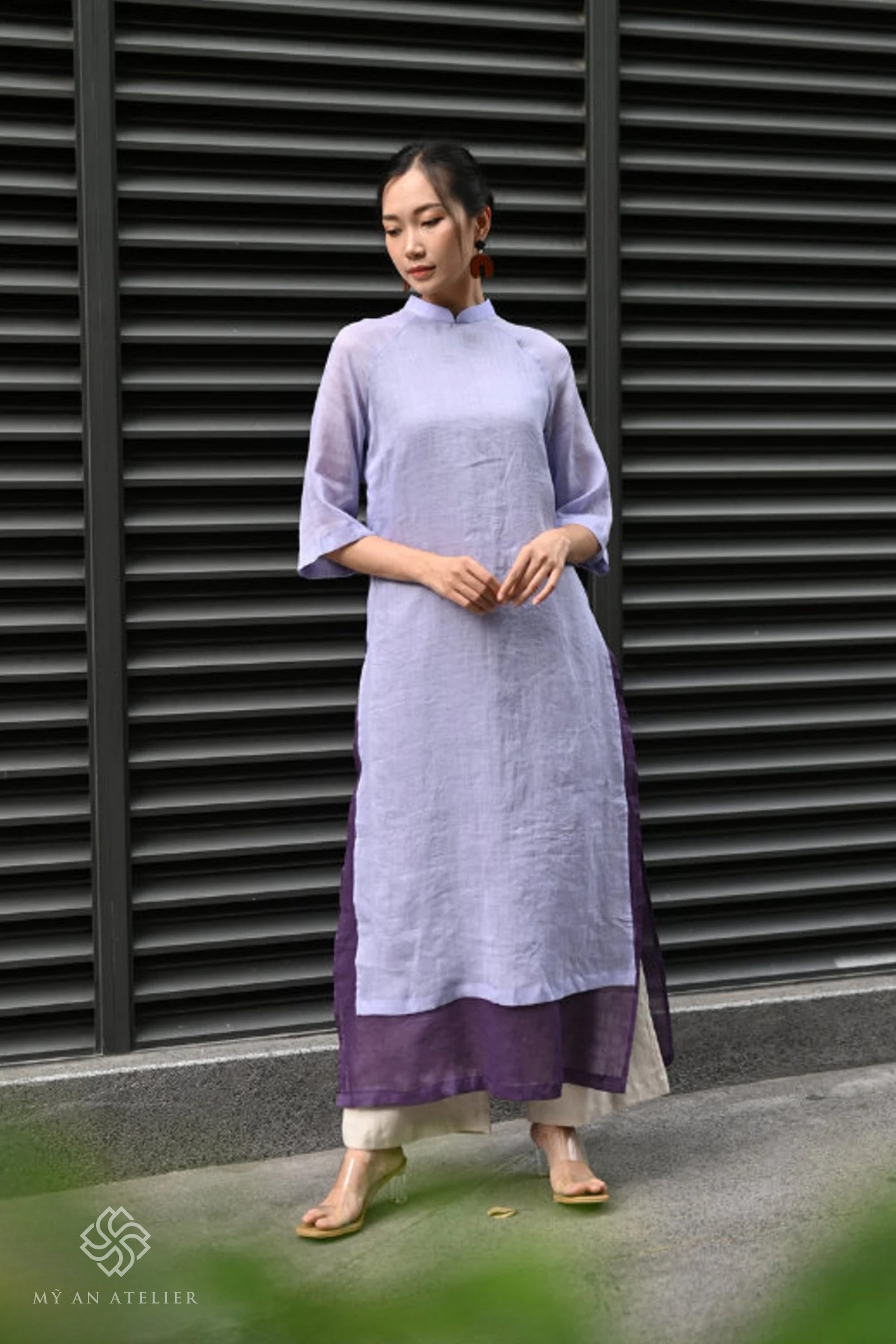 Linen Vietnam long dress