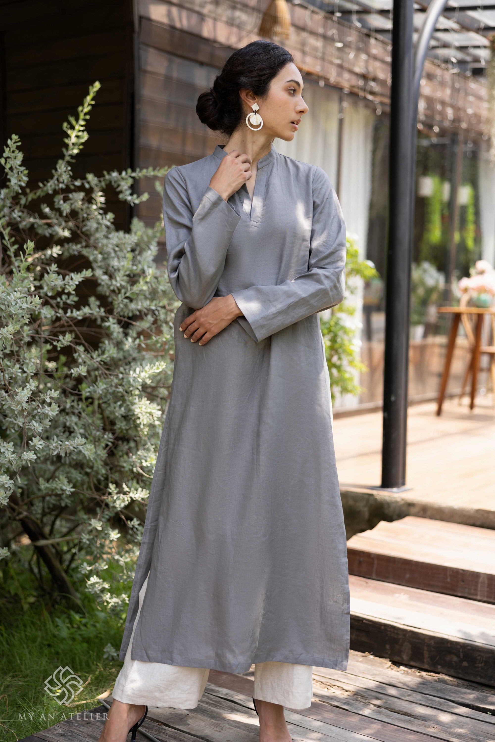 Linen Vietnam tunic dress