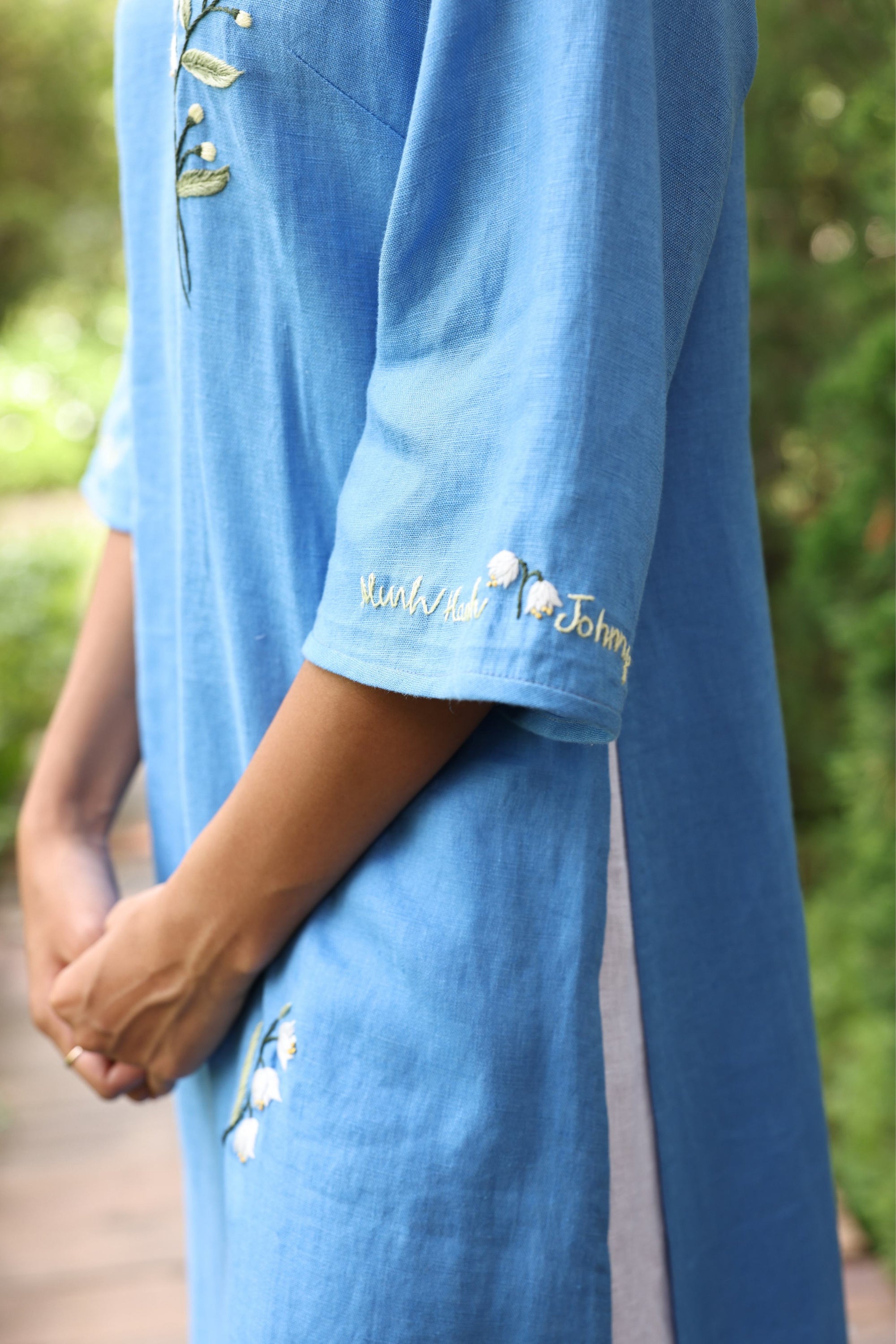 Linen Vietnam women dress