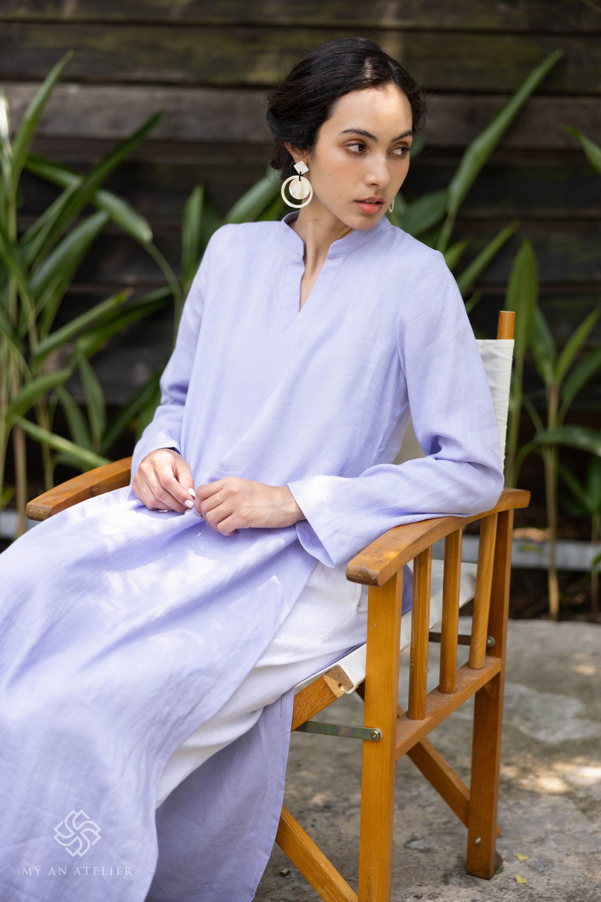 Linen Vietnamese dress modern