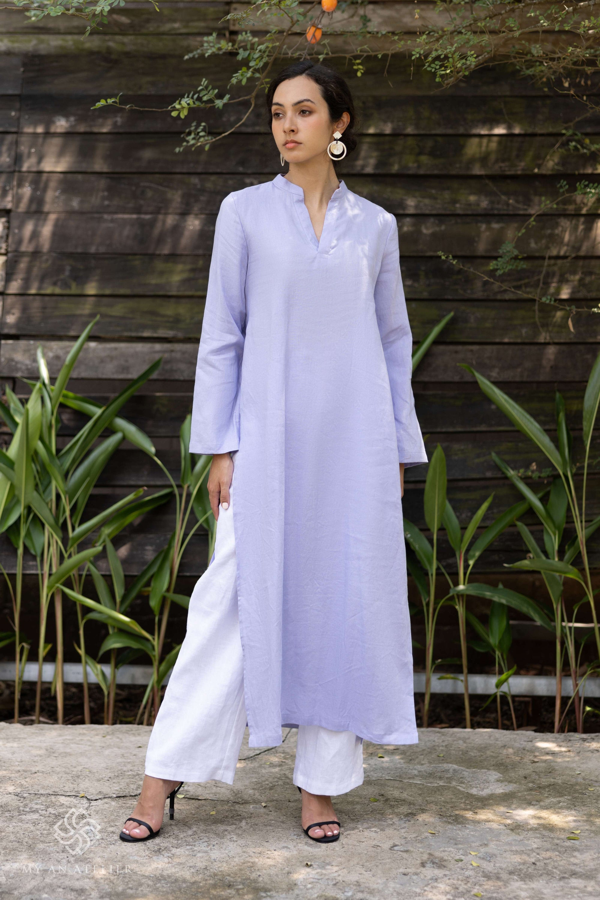 Linen Vietnamese dress modern