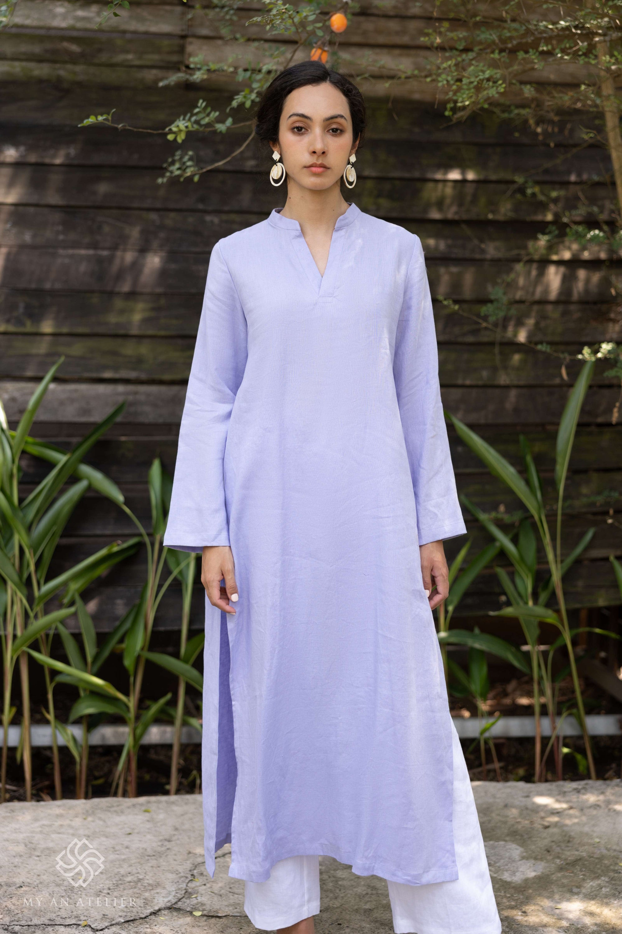 Linen Vietnamese dress modern