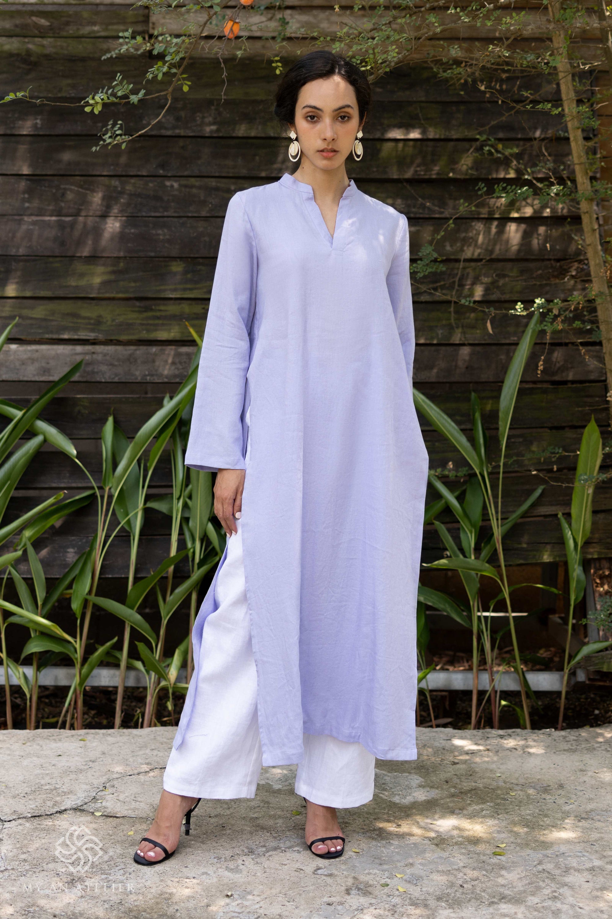 Linen Vietnamese dress modern