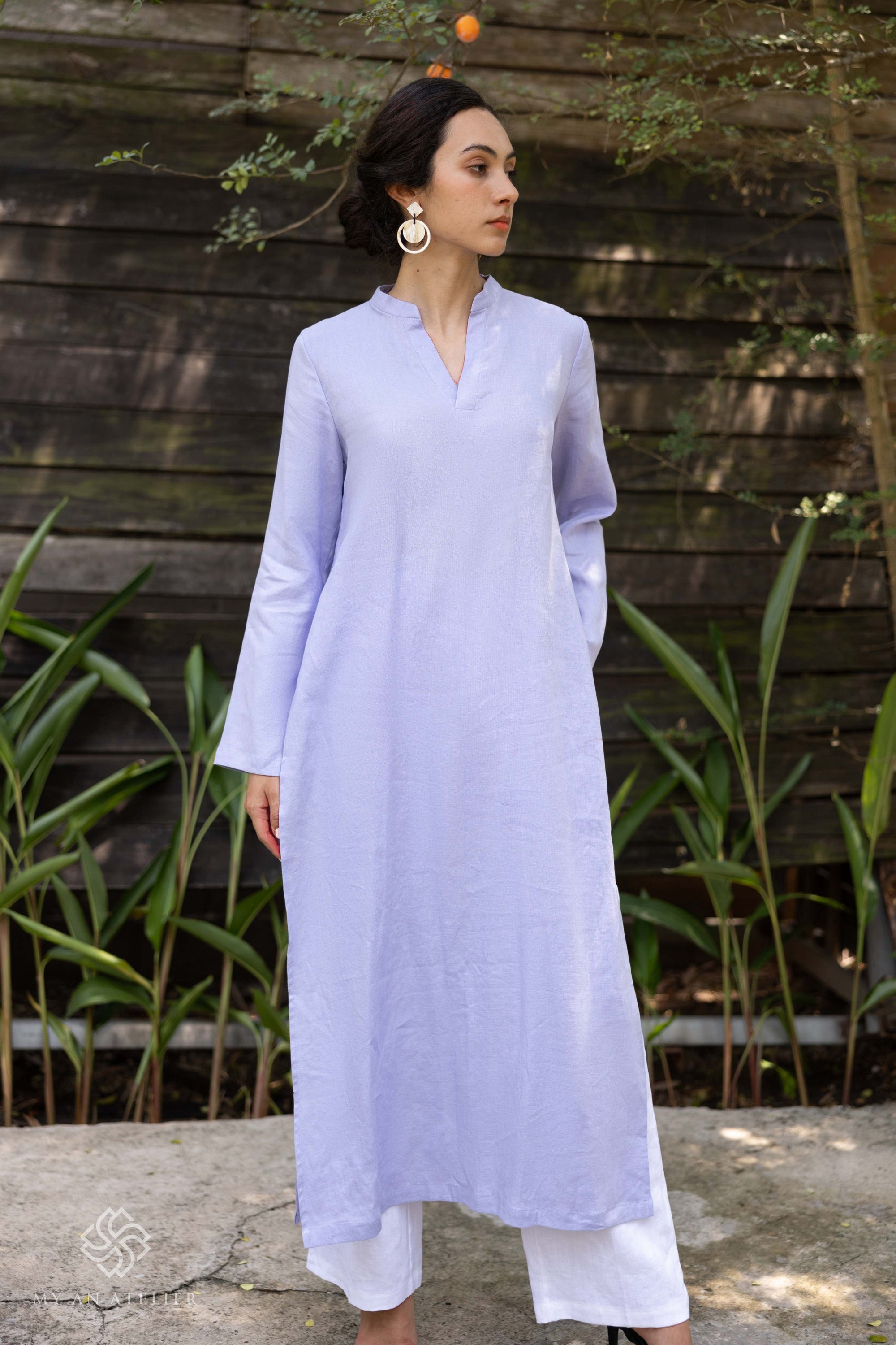 Linen Vietnamese dress modern