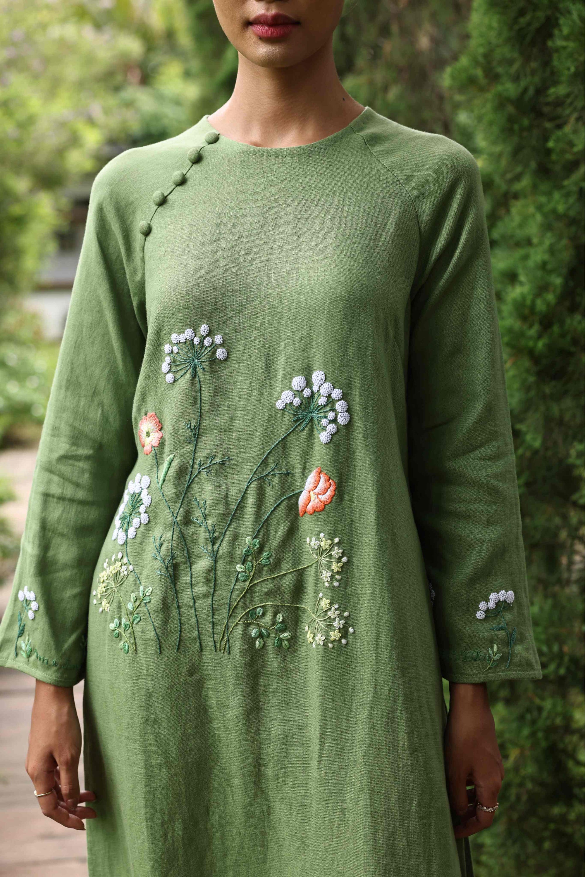 Linen Vietnamese national dress