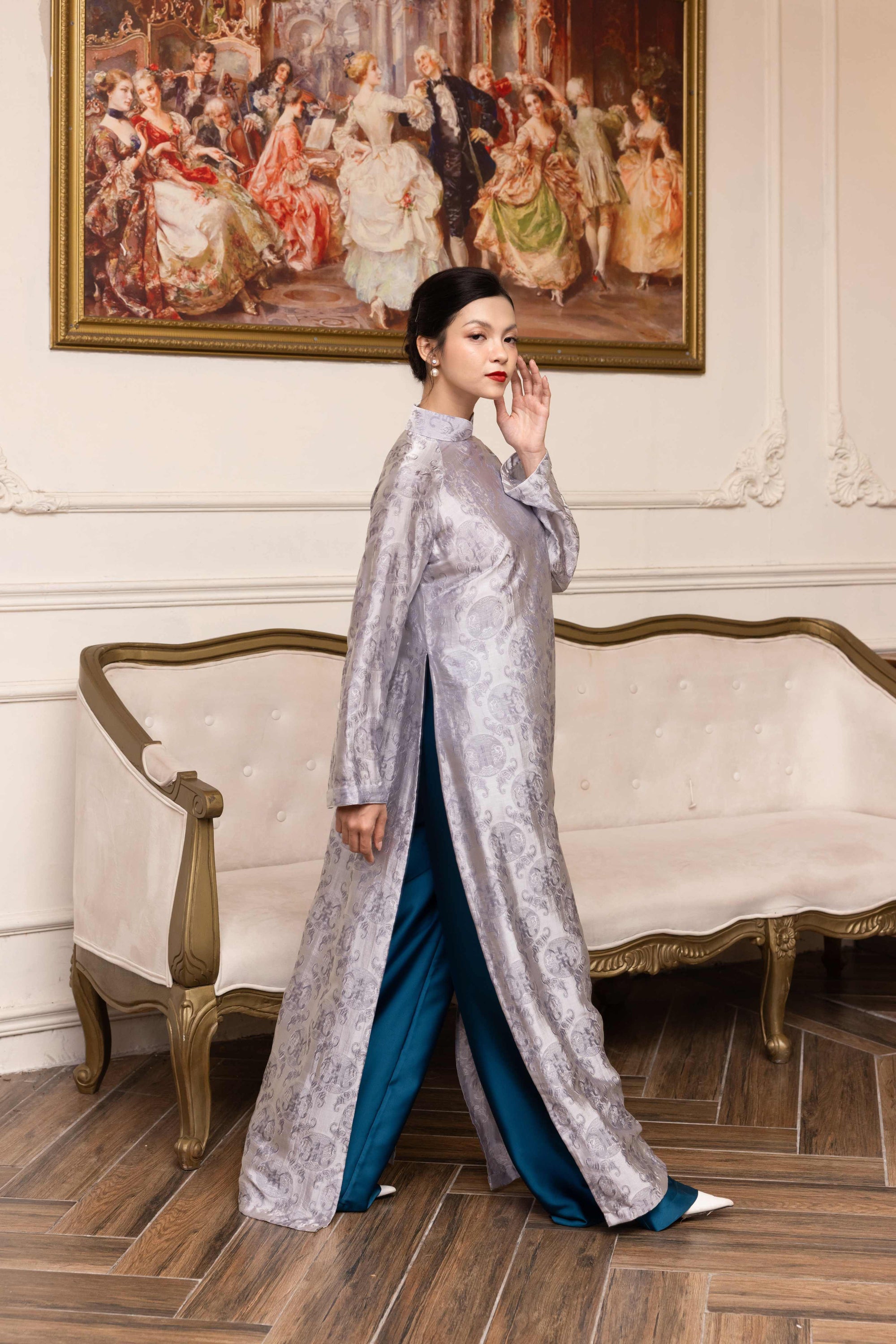 Long dress silk ao dai