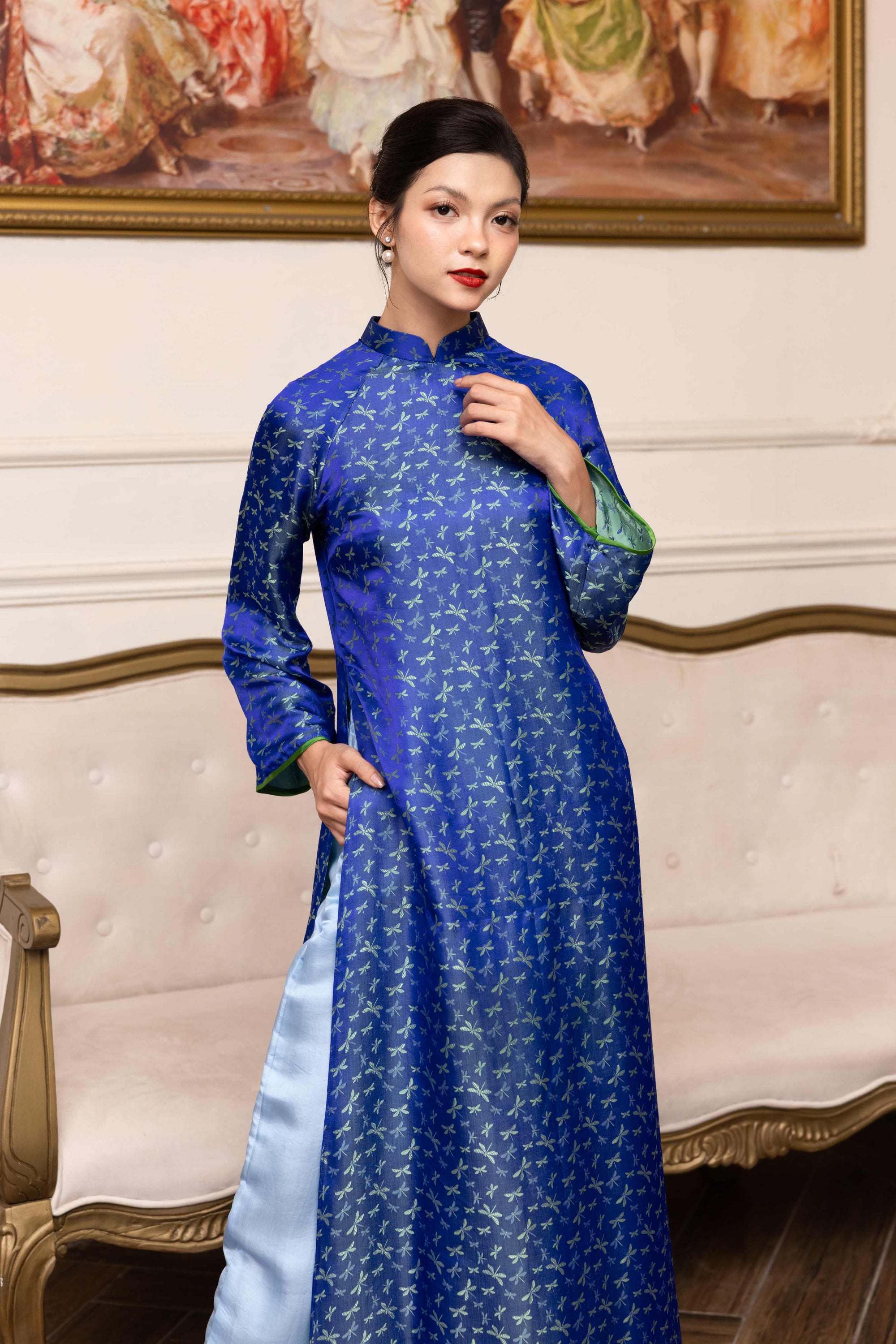 Long sleeve silk tunic dress