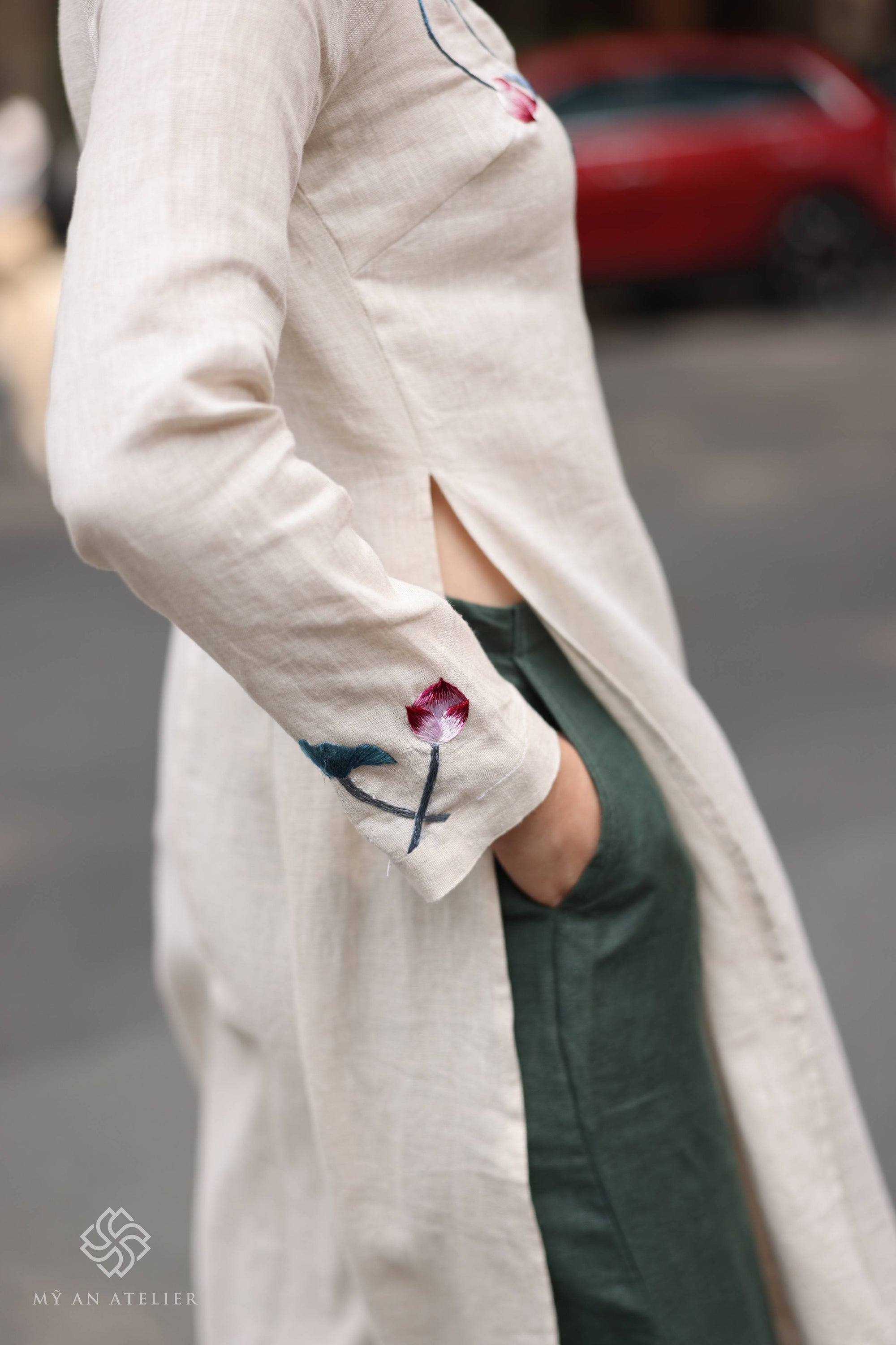 Lotus Vietnamese formal dress