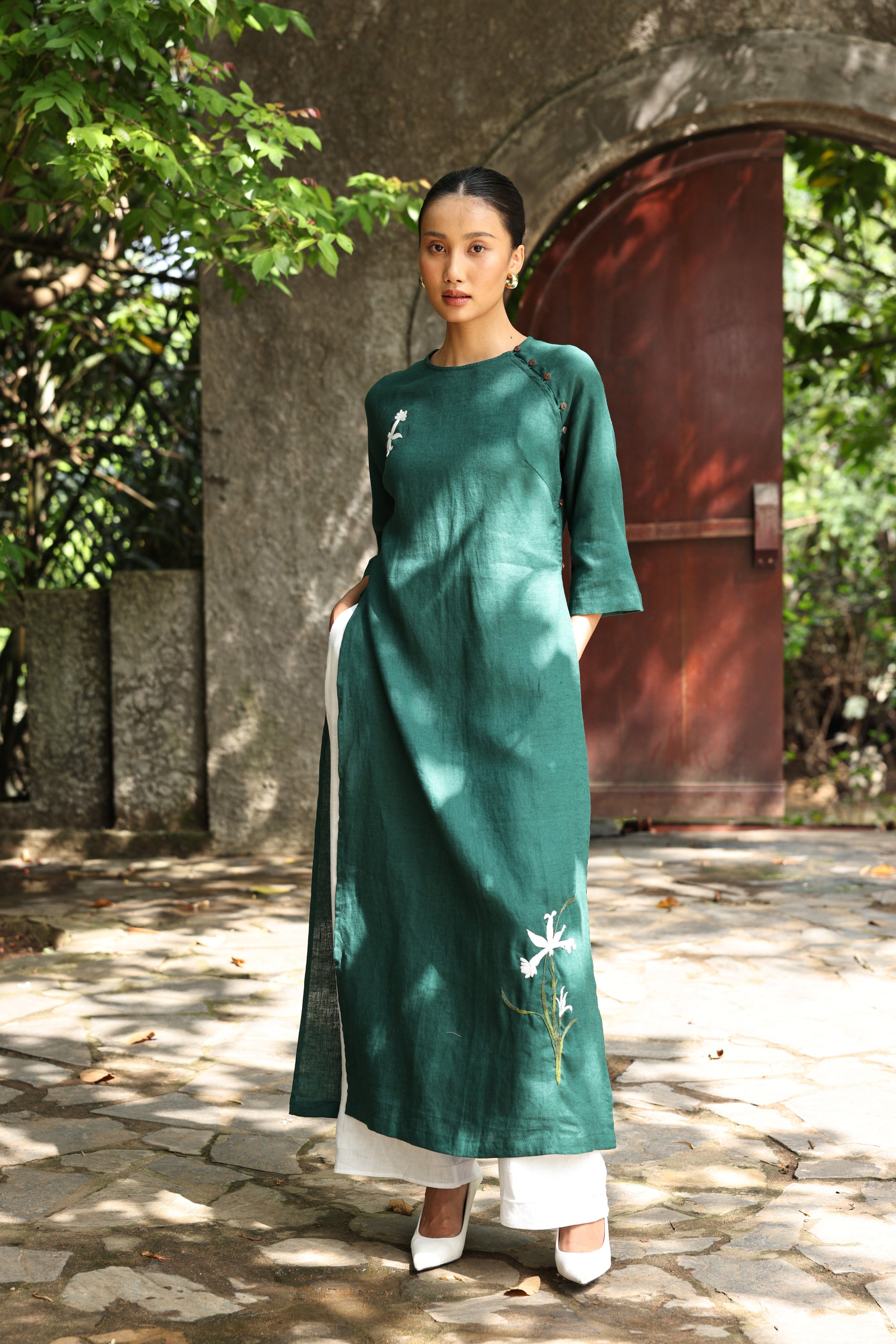 modern ao dai for wedding guests