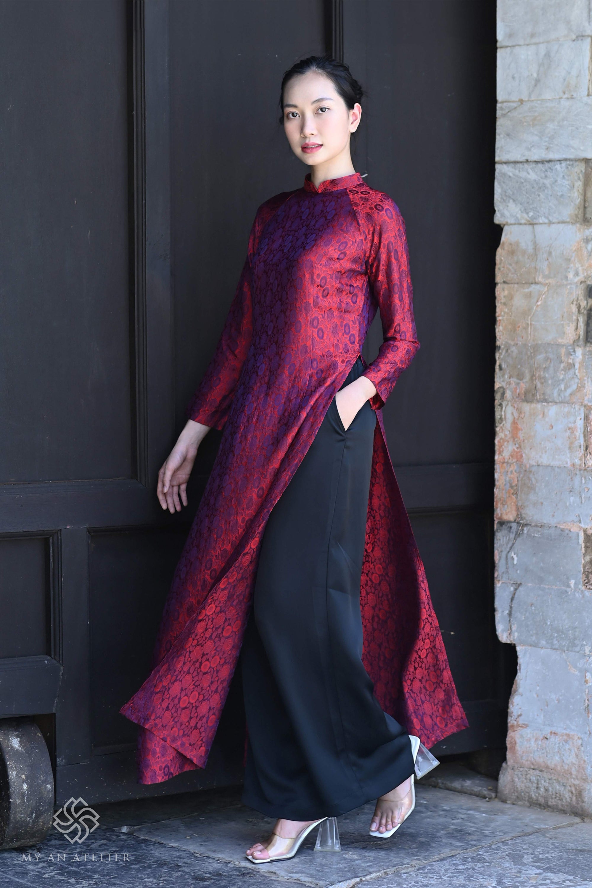 Mulberry silk ao dai custom size