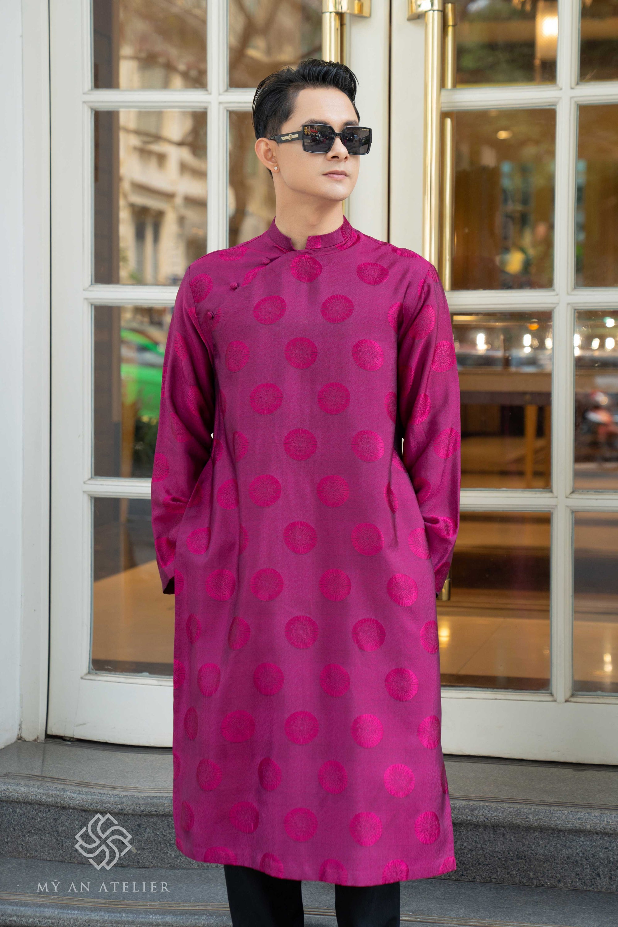 Mulberry silk ao dai for men