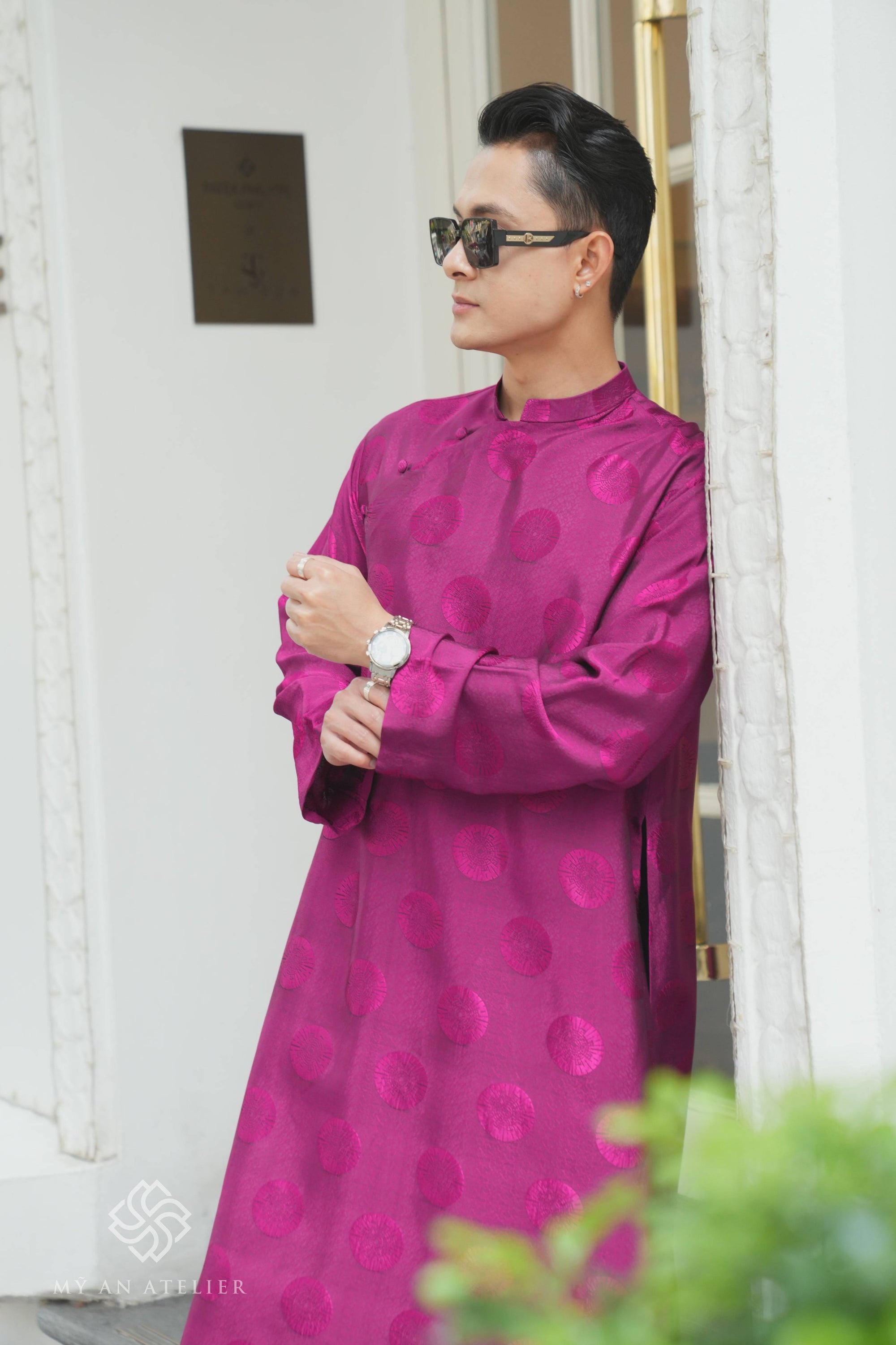 Mulberry silk ao dai for men