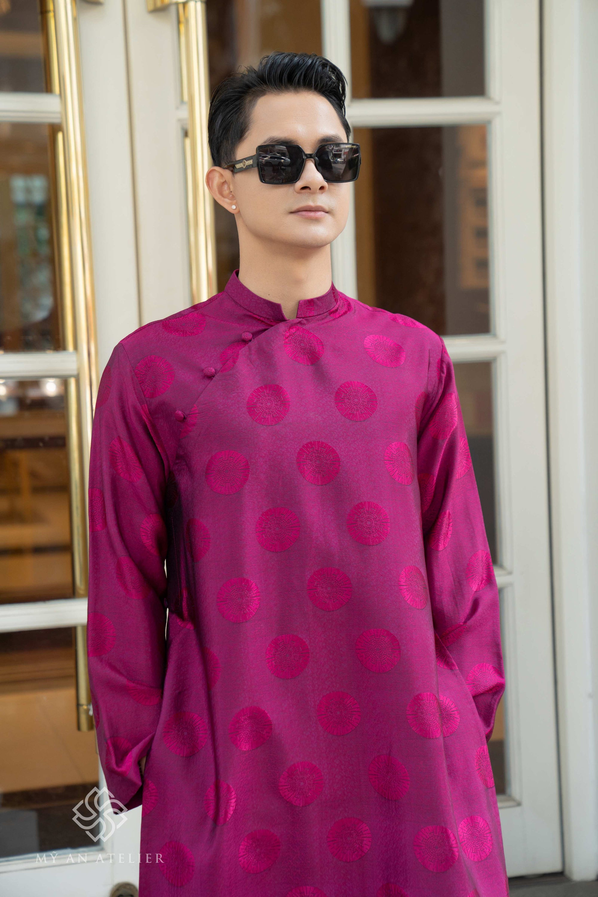 Mulberry silk ao dai for men