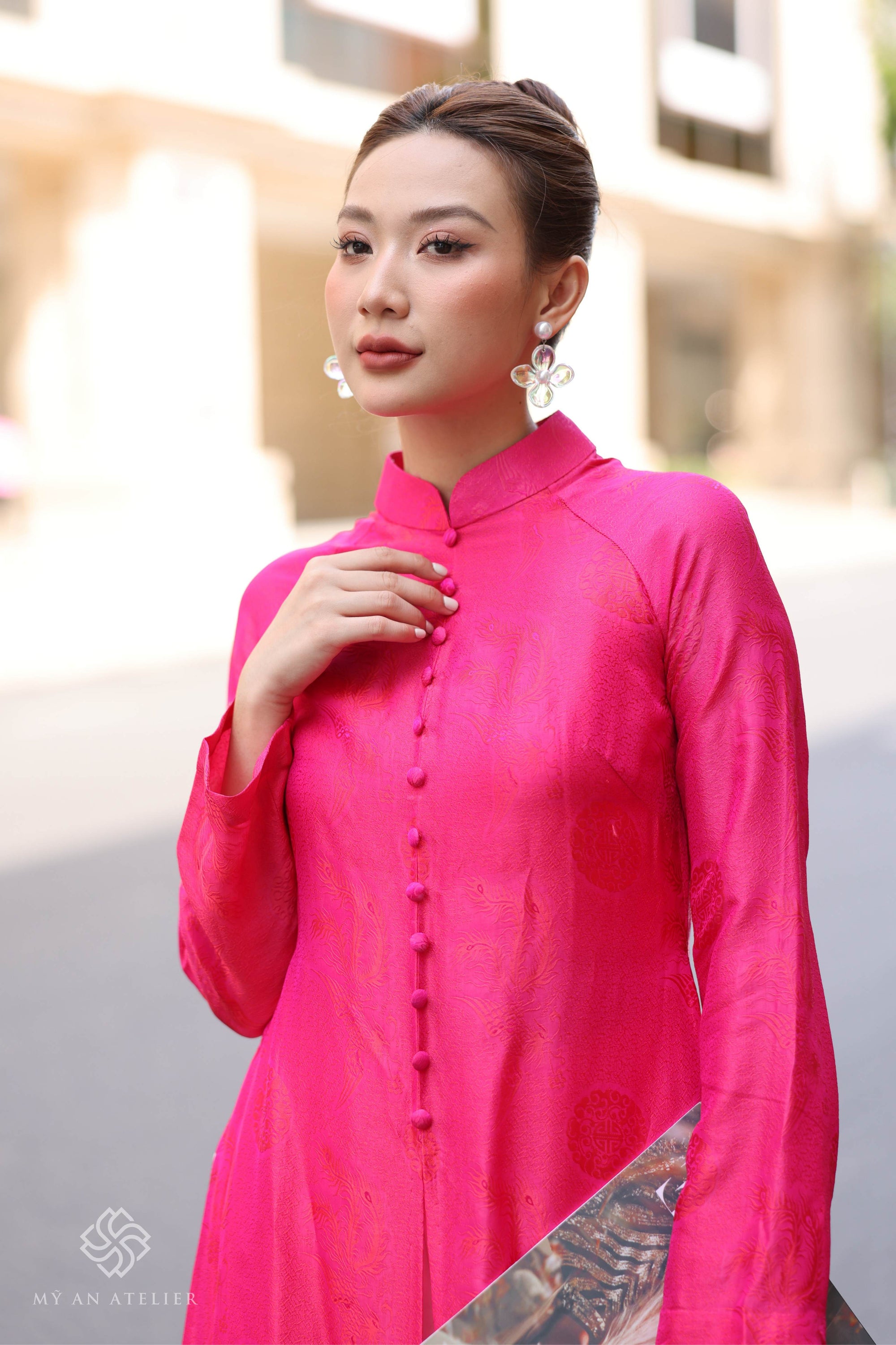 Mulberry silk ao dai women modern