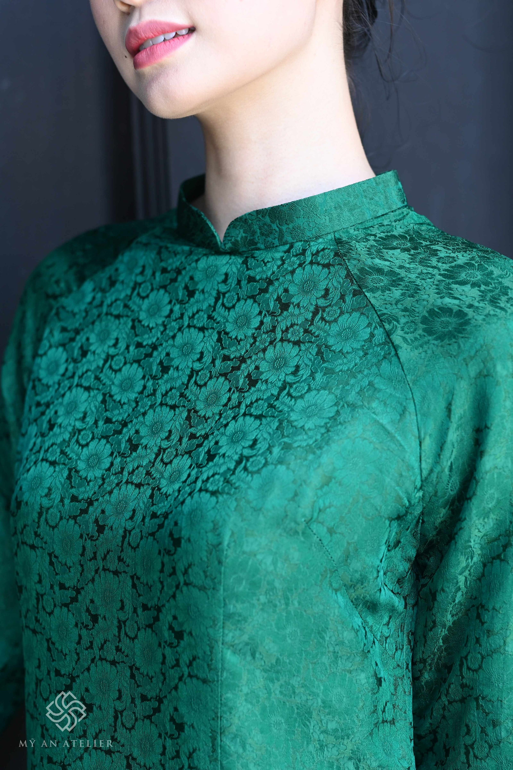 Mulberry silk custom Vietnamese dress