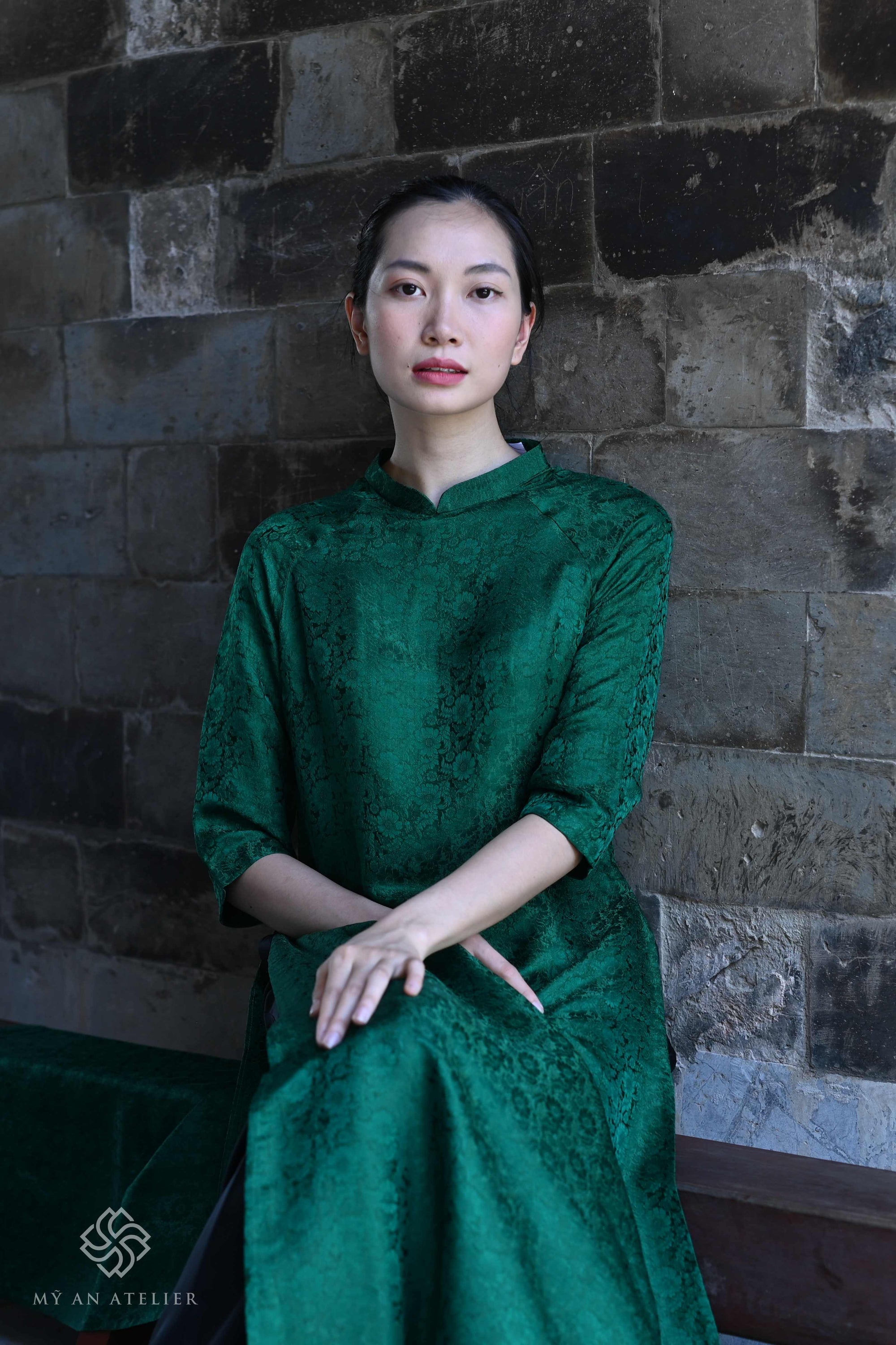 Mulberry silk custom Vietnamese dress
