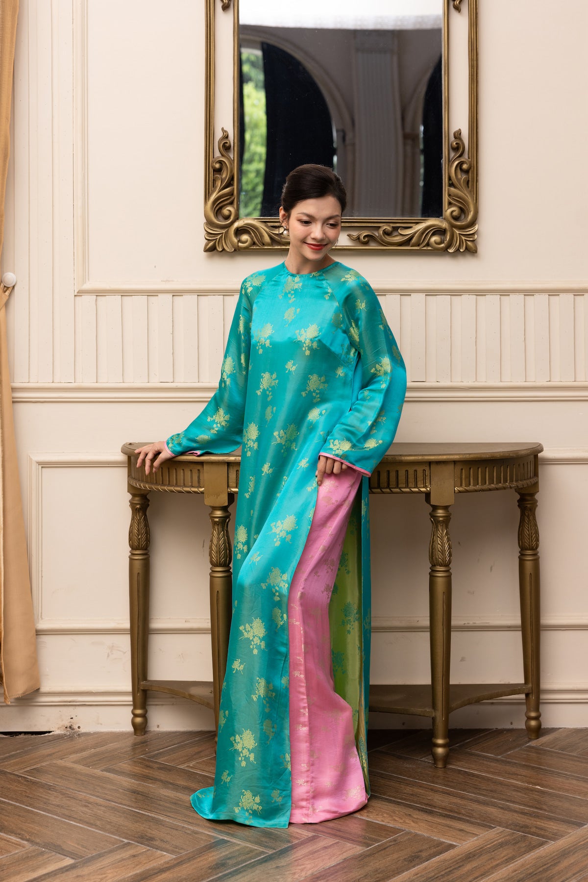 mulberry silk long sleeve ao dai