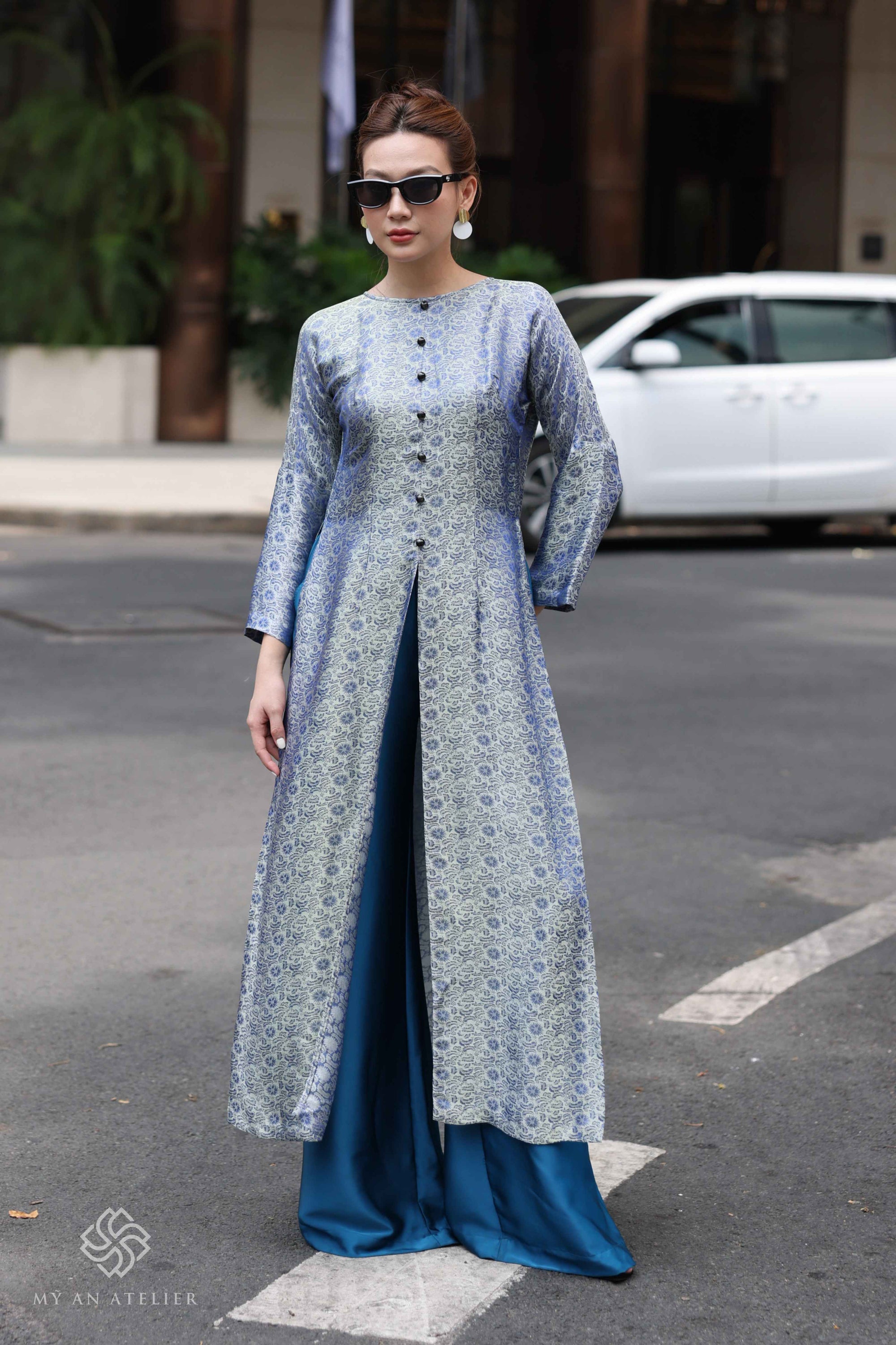 Mulberry silk modern ao dai dress