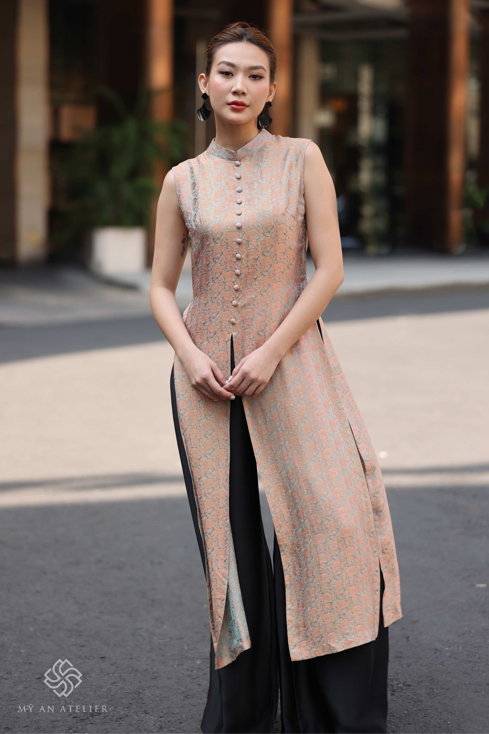 Mulberry silk modern ao dai women