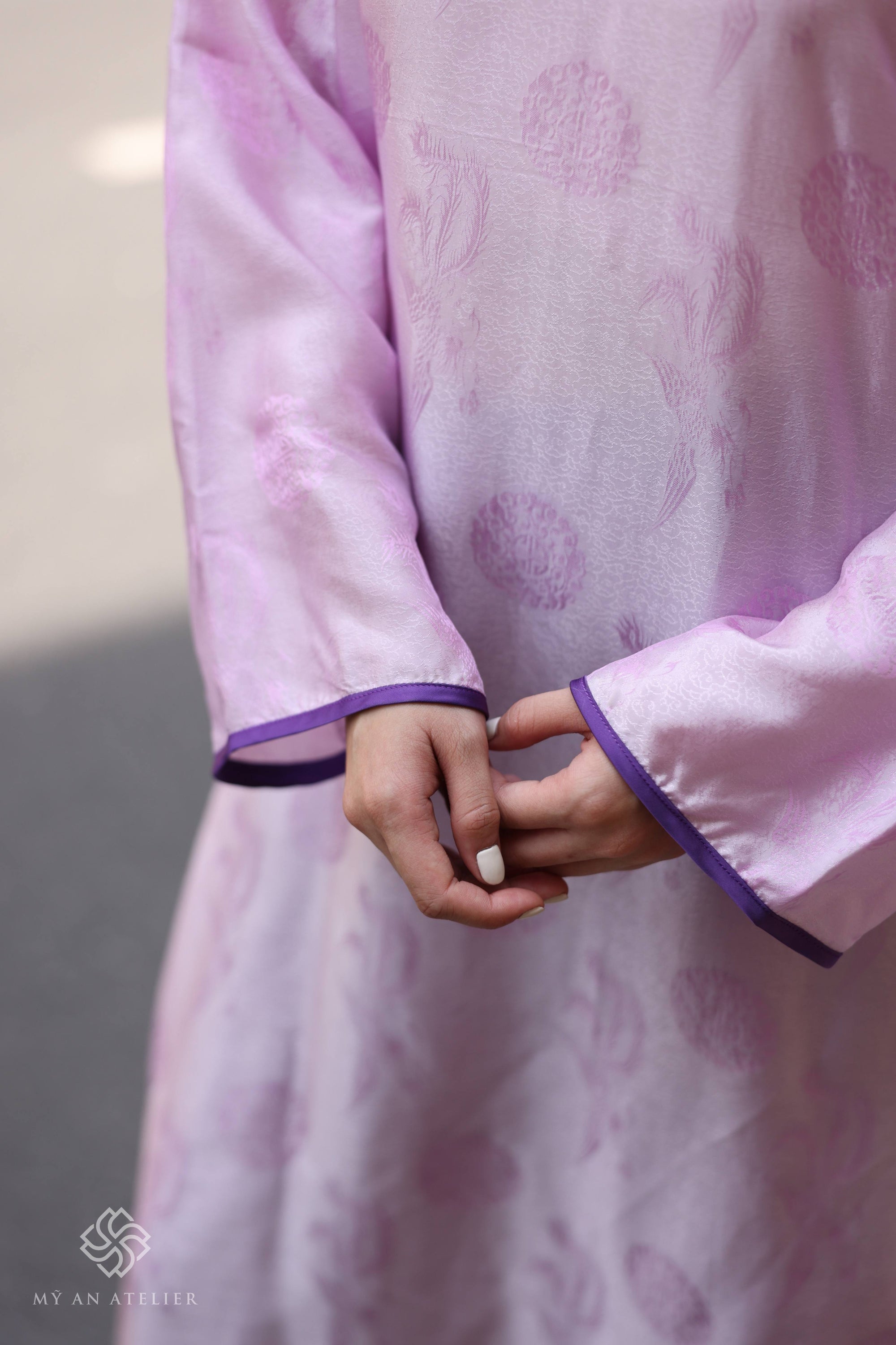 Mulberry silk modern Vietnamese dress