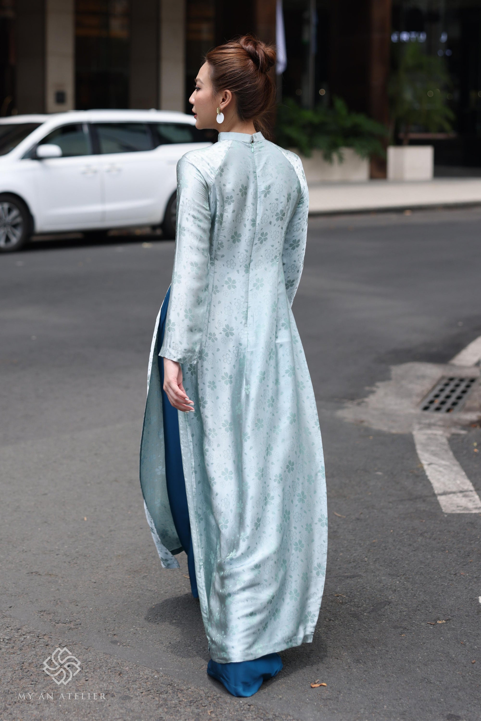 Mulberry silk traditional ao dai