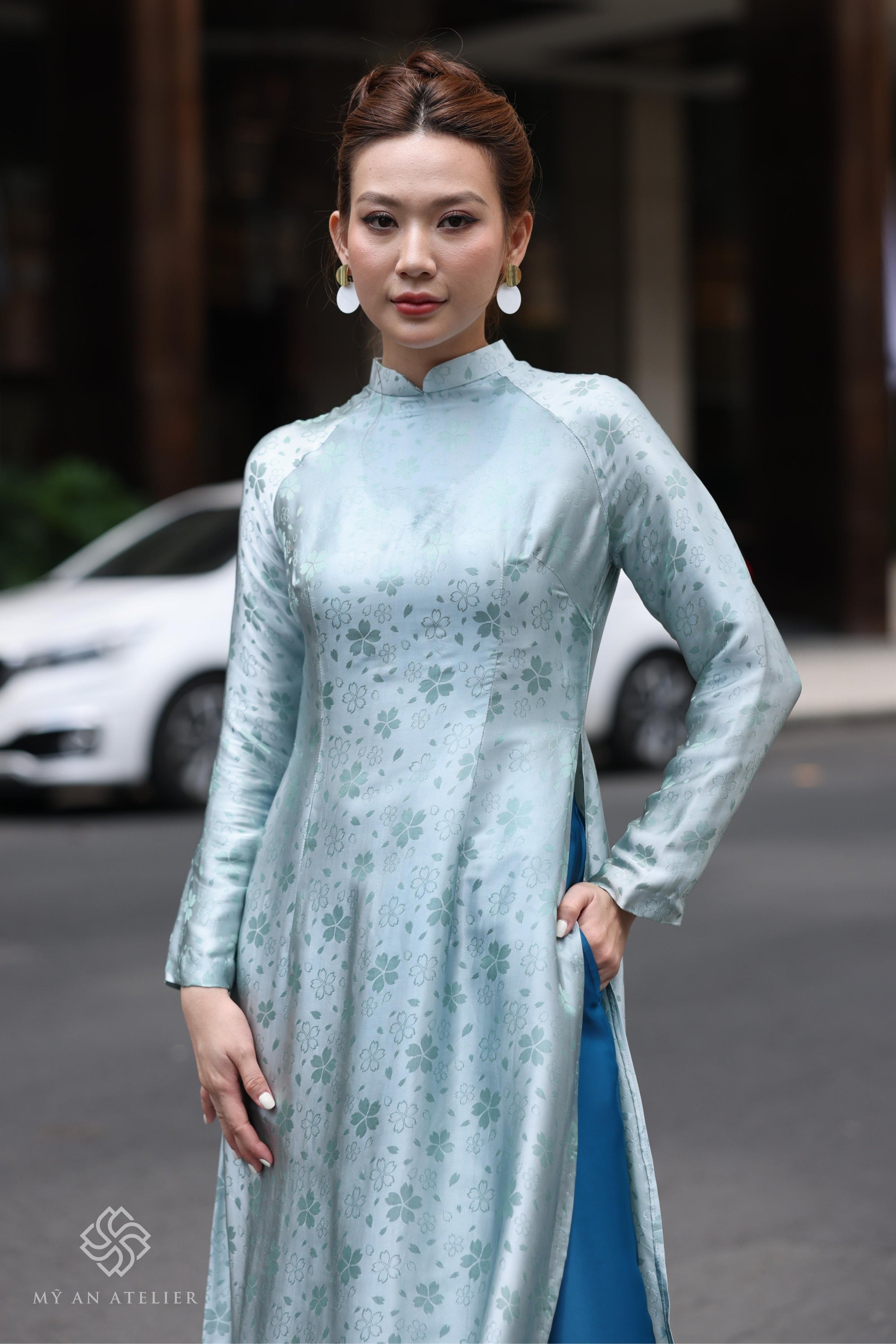 Mulberry silk traditional ao dai