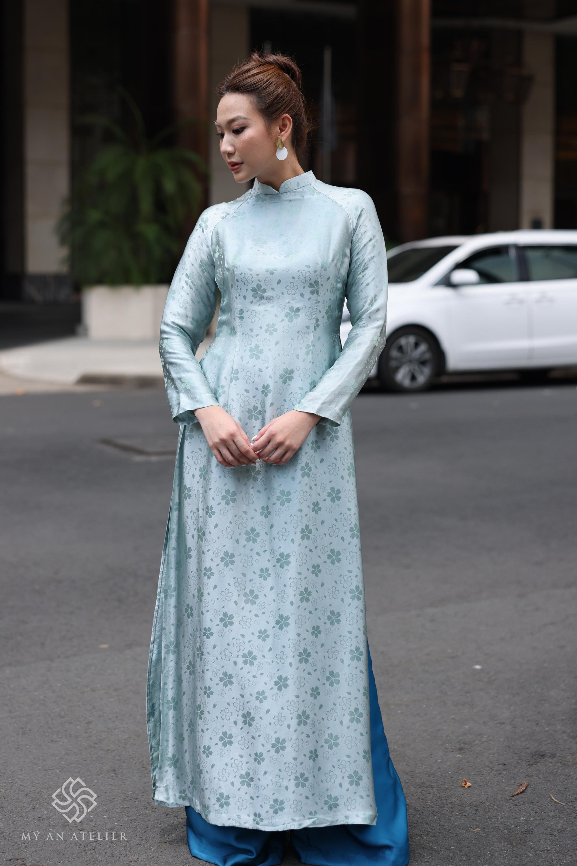 Mulberry silk traditional ao dai