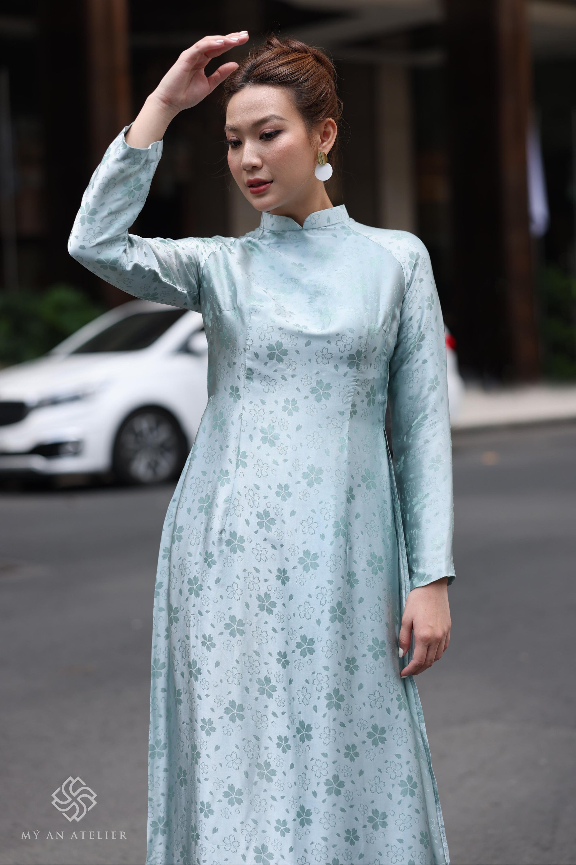 Mulberry silk traditional ao dai