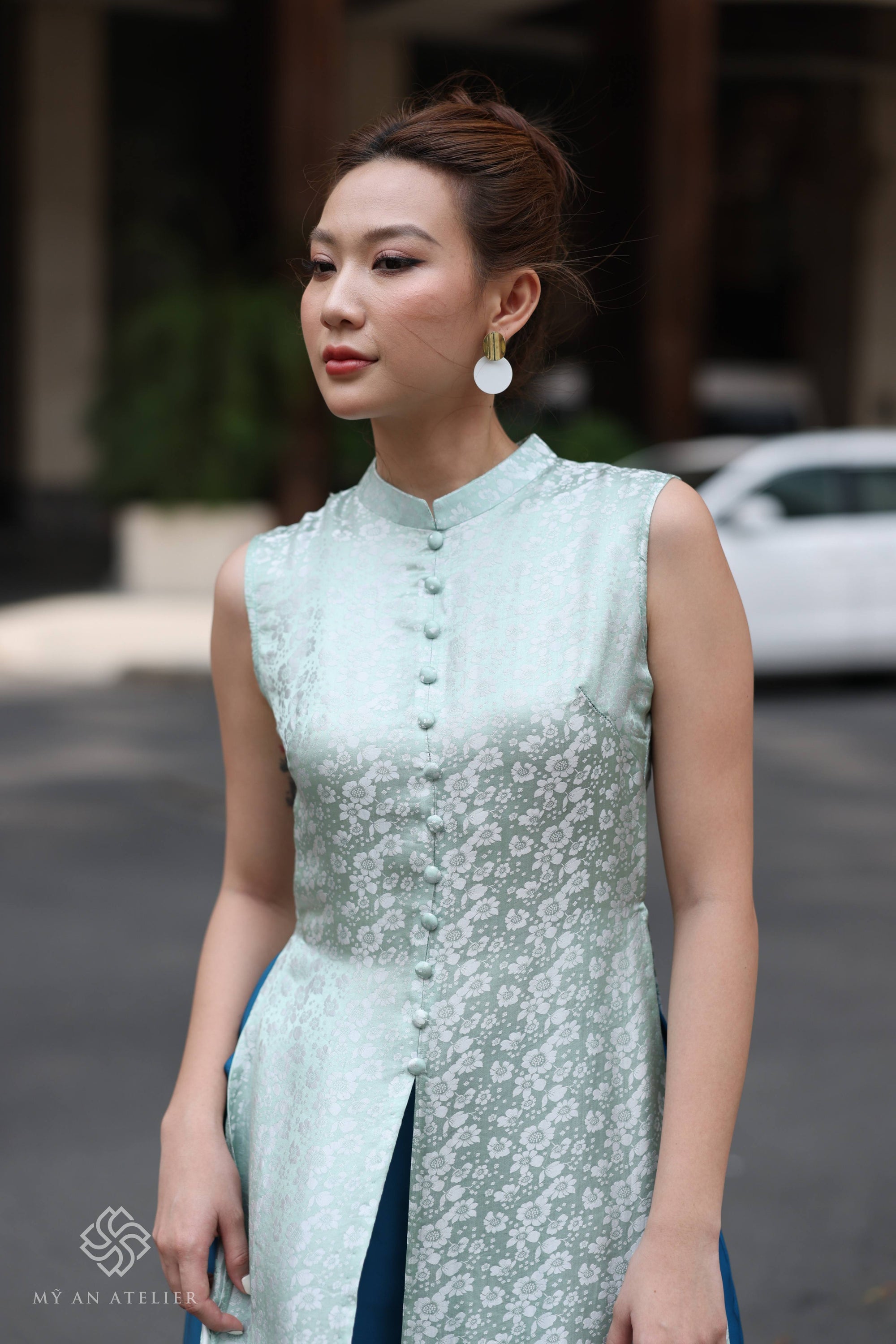 Mulberry silk Vietnam custom dress