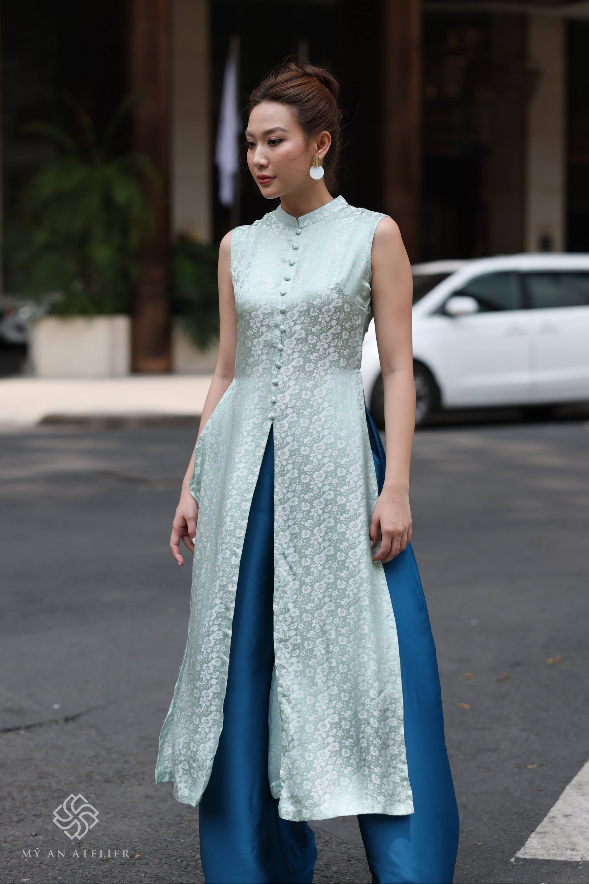 Mulberry silk Vietnam custom dress