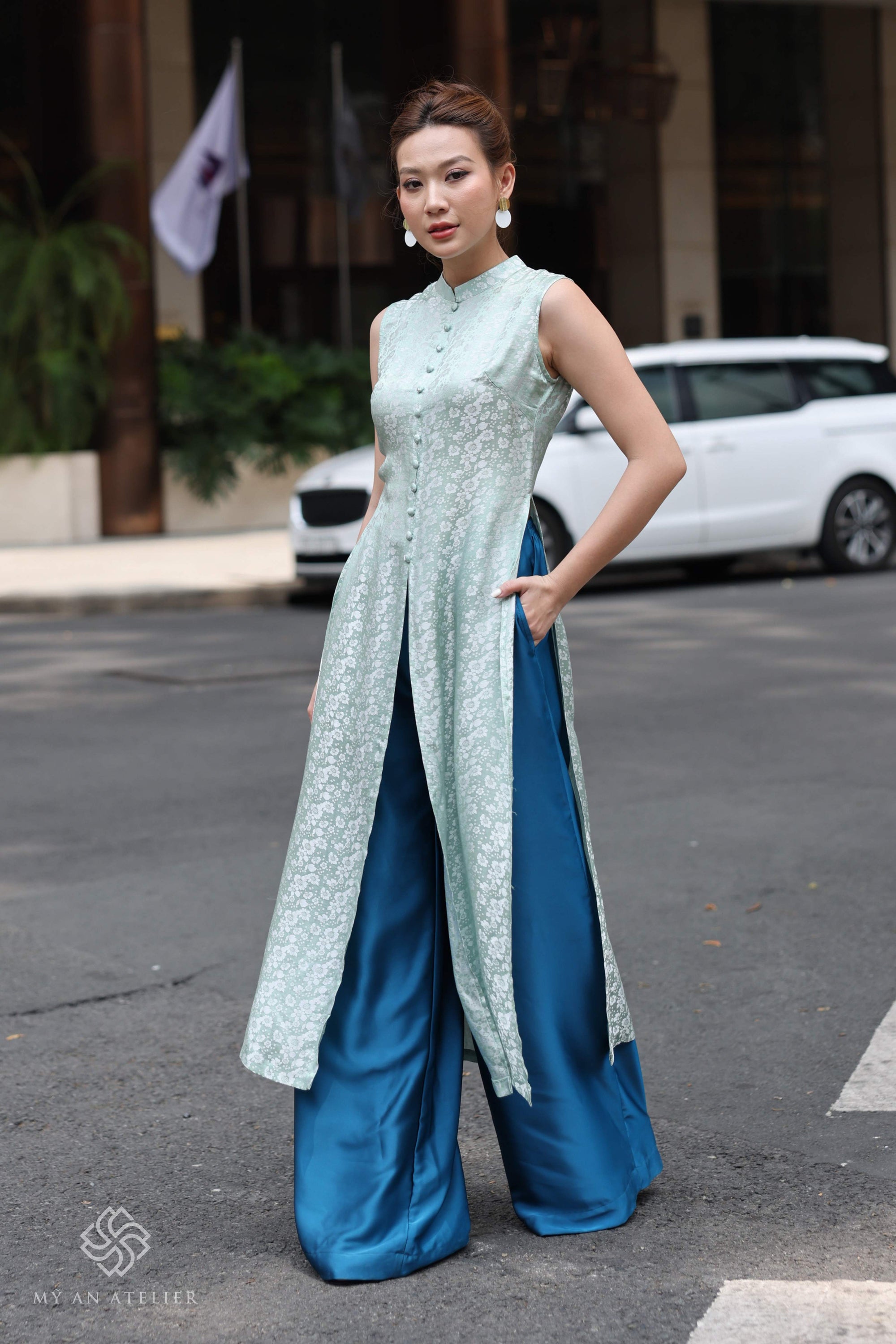 Mulberry silk Vietnam custom dress