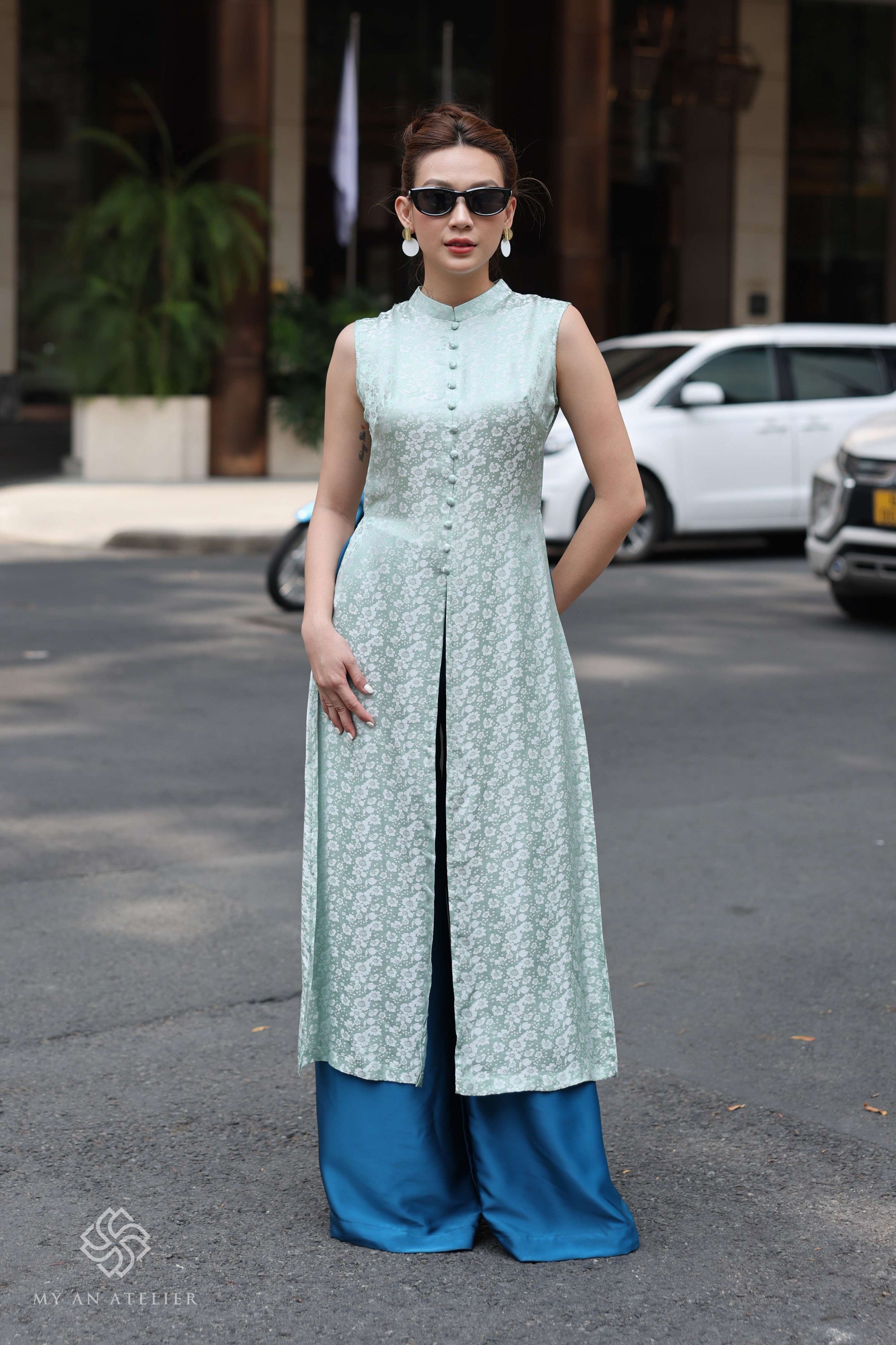 Mulberry silk Vietnam custom dress