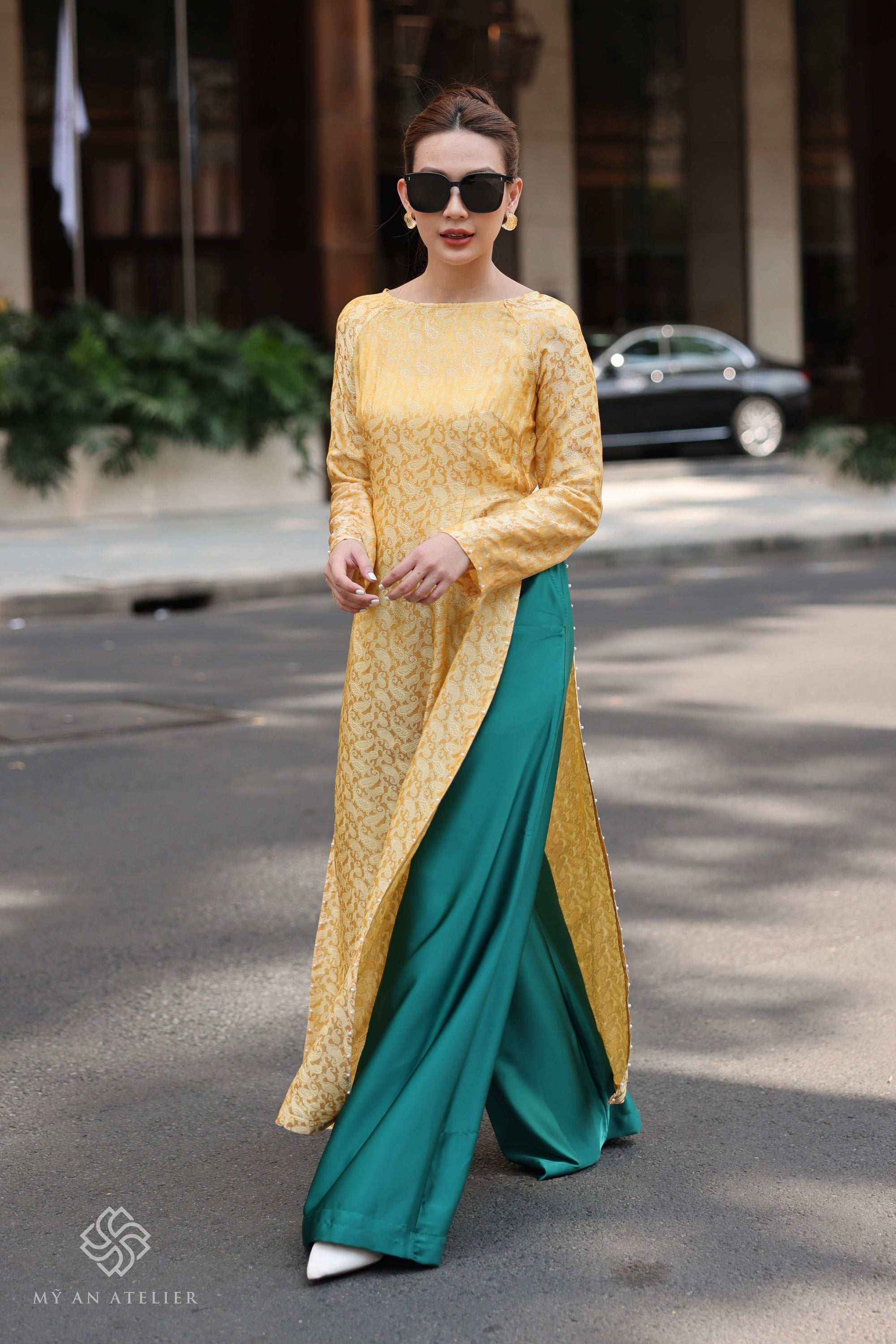 Mulberry silk Vietnam formal dress