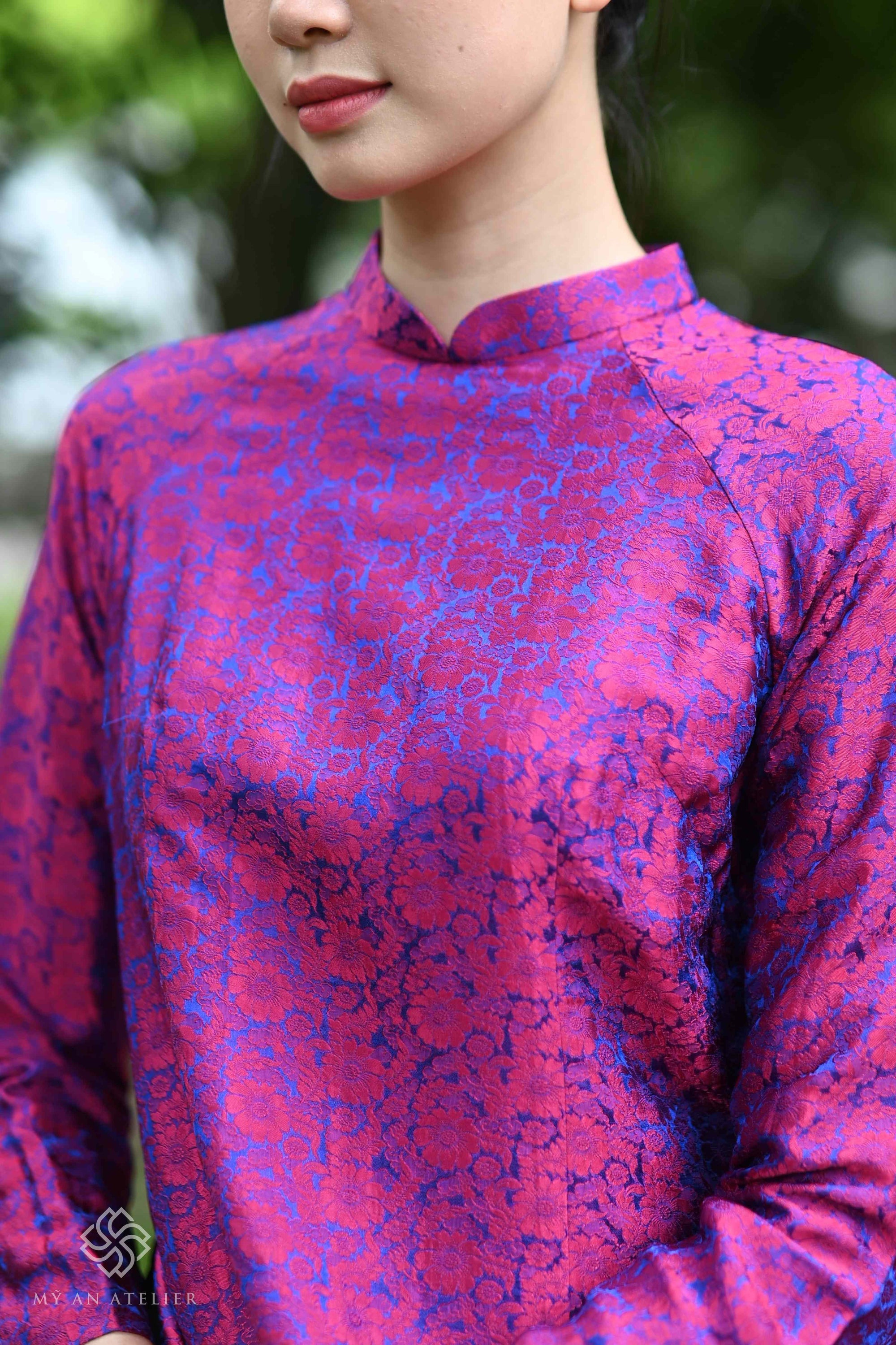 Mulberry silk Vietnamese dress ao dai