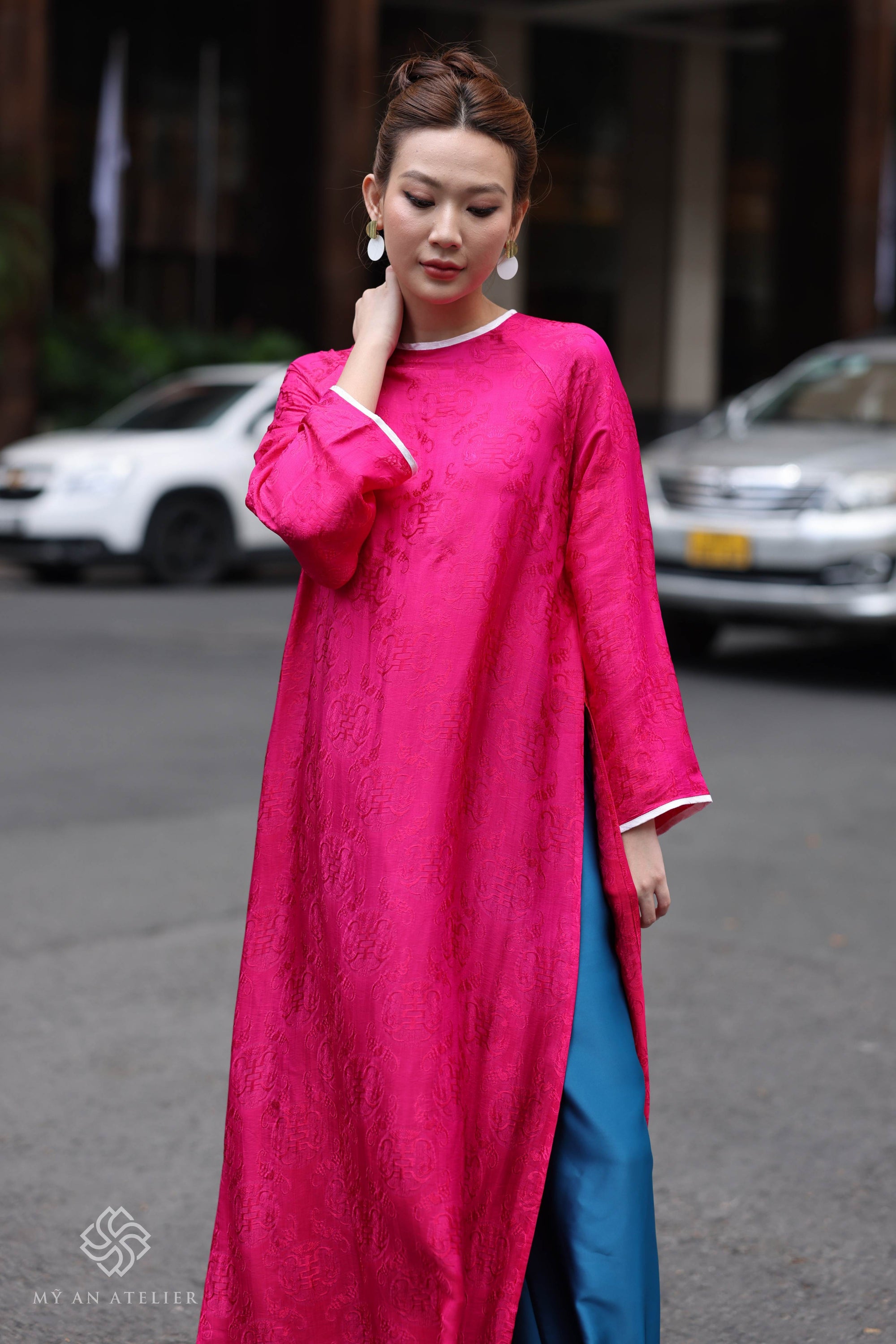 Mulberry silk Vietnamese dress women