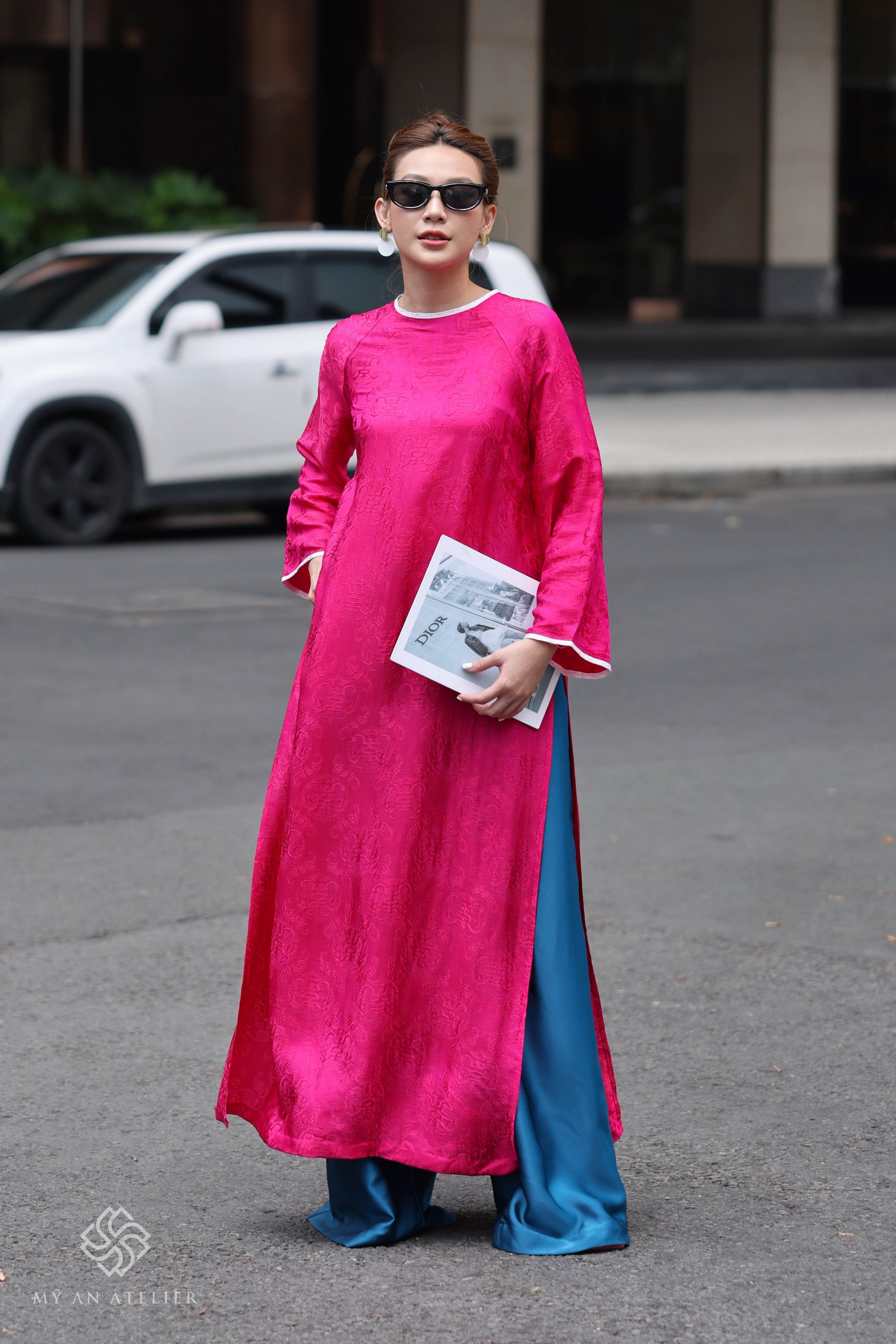 Mulberry silk Vietnamese dress women